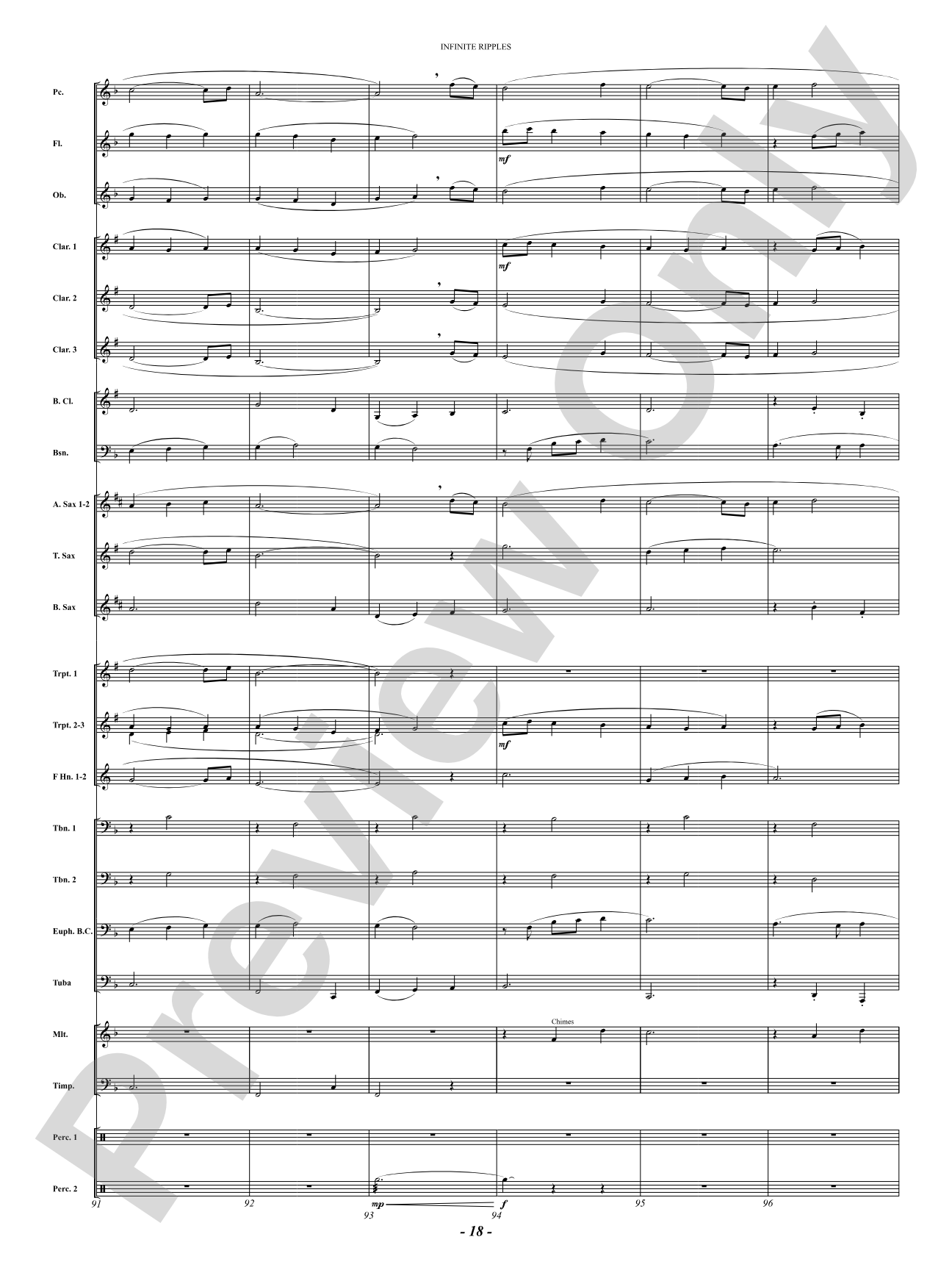Infinite Ripples: Concert Band Conductor Score & Parts