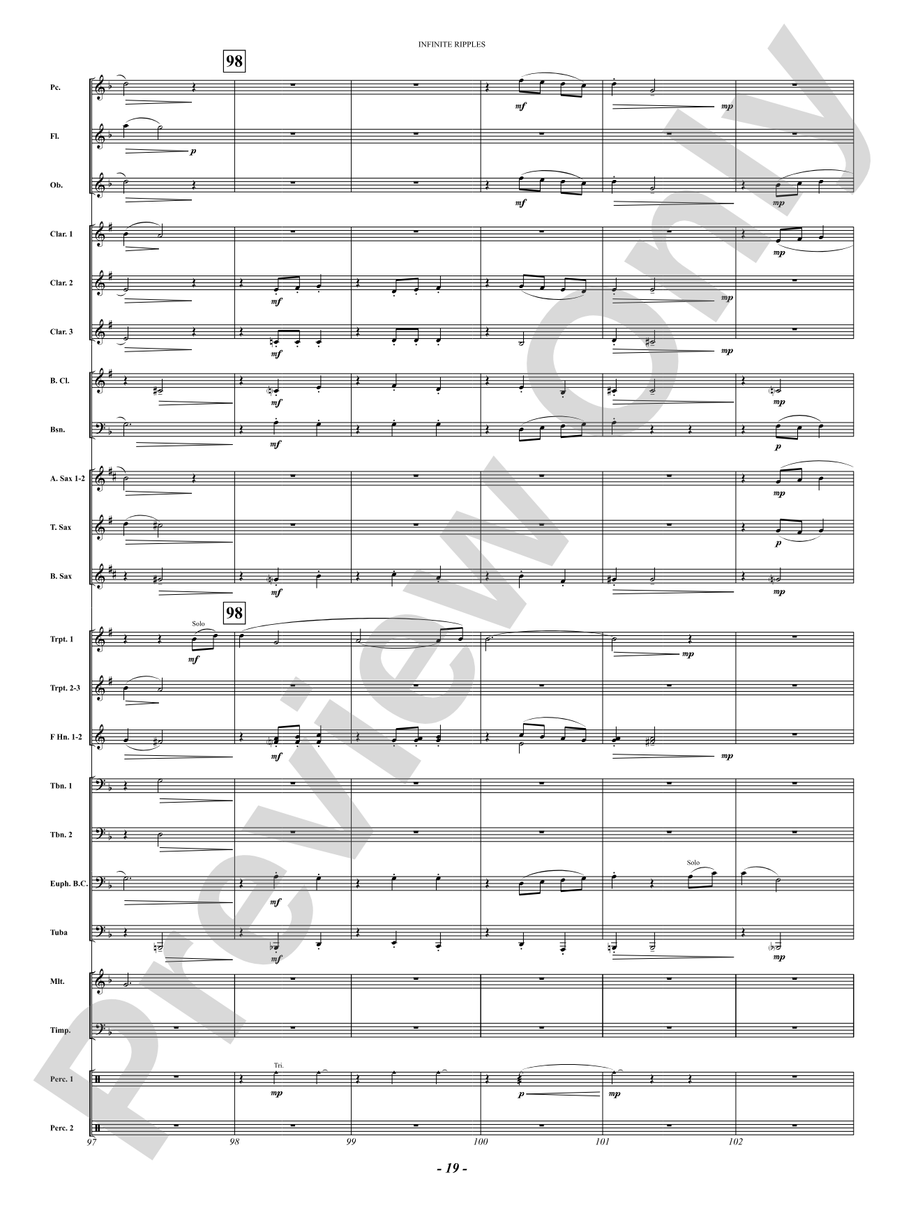 Infinite Ripples: Concert Band Conductor Score & Parts
