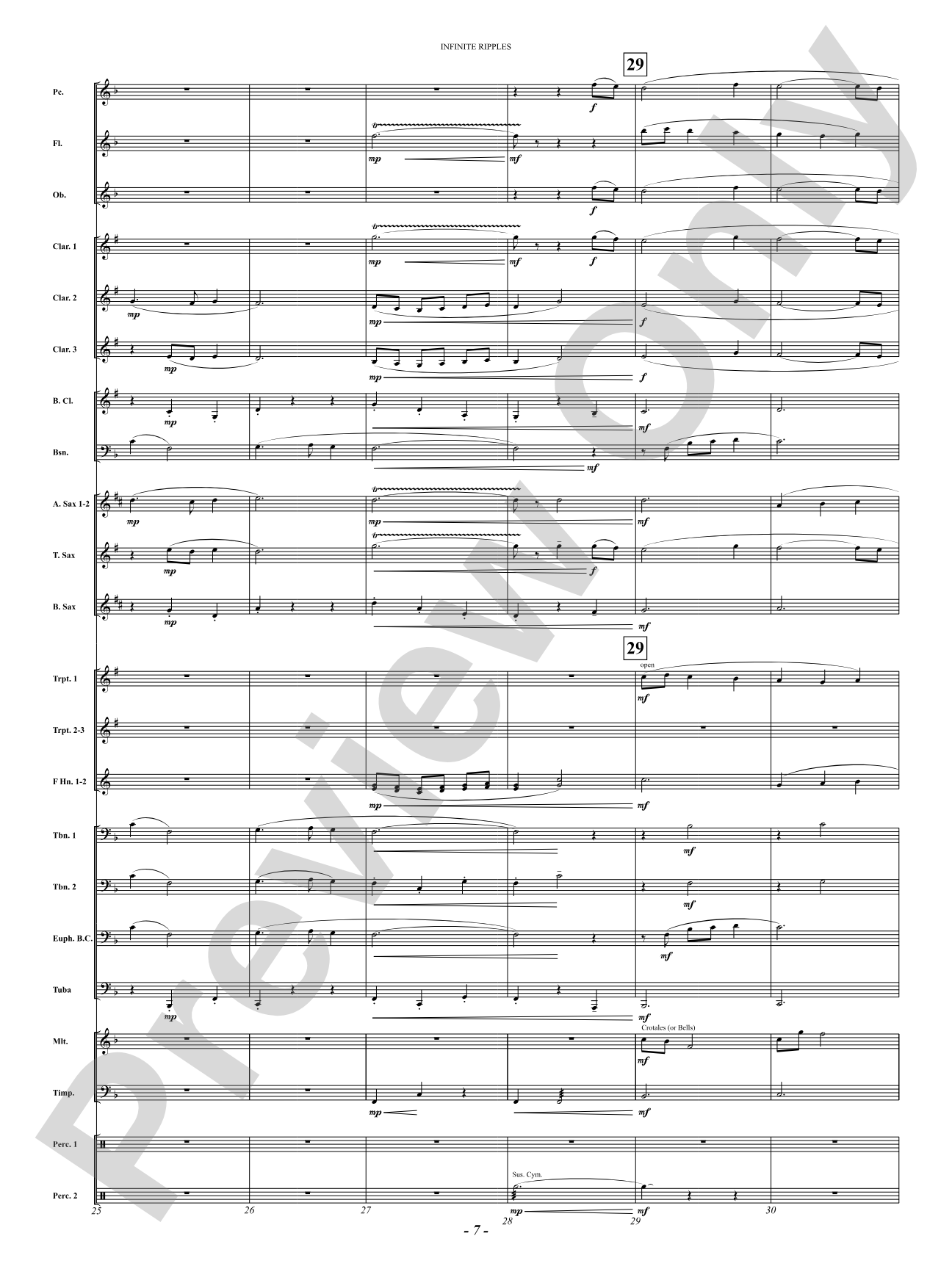 Infinite Ripples: Concert Band Conductor Score & Parts