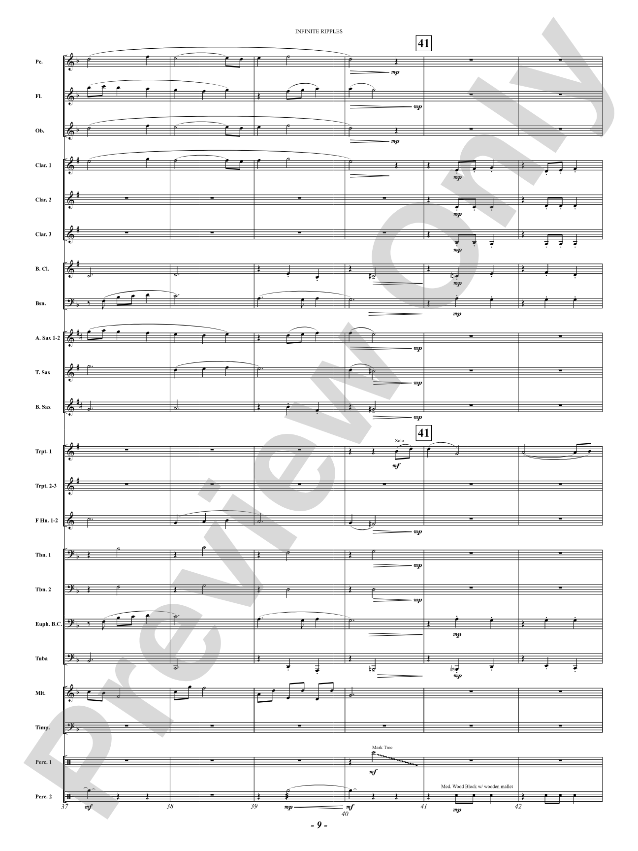 Infinite Ripples: Concert Band Conductor Score & Parts