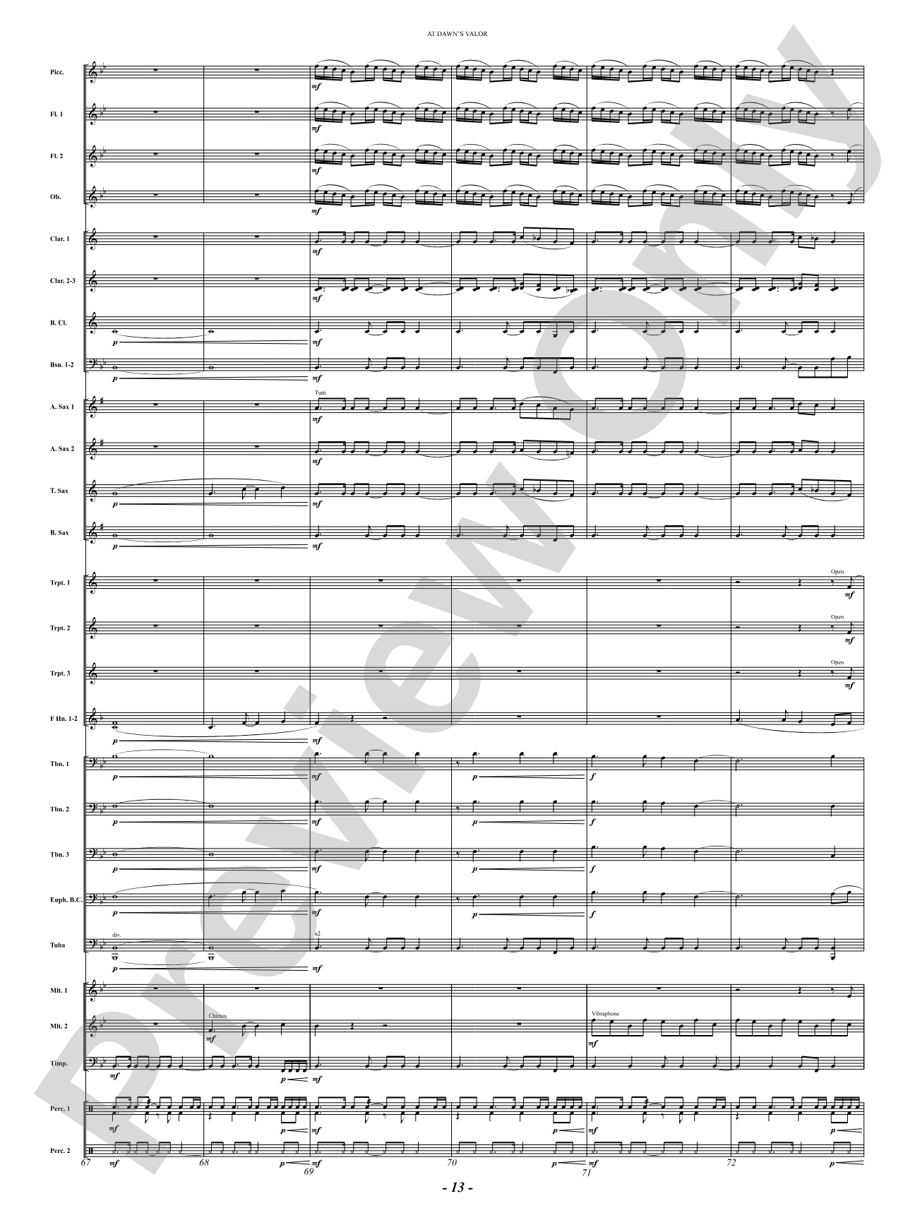 At Dawn's Valor (A Tribute to Courage and Sacrifice): Concert Band Conductor Score & Parts