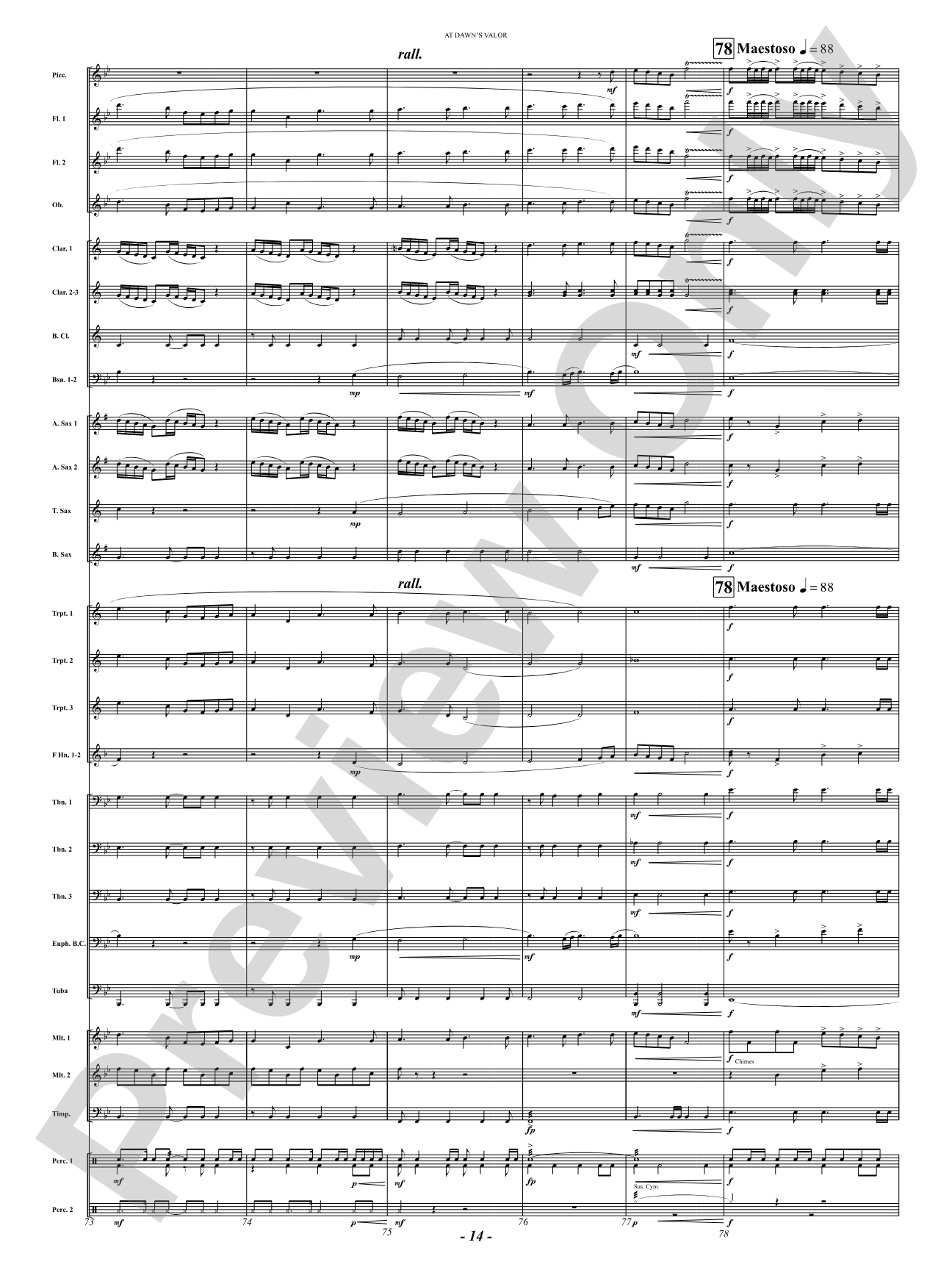 At Dawn's Valor (A Tribute to Courage and Sacrifice): Concert Band Conductor Score & Parts