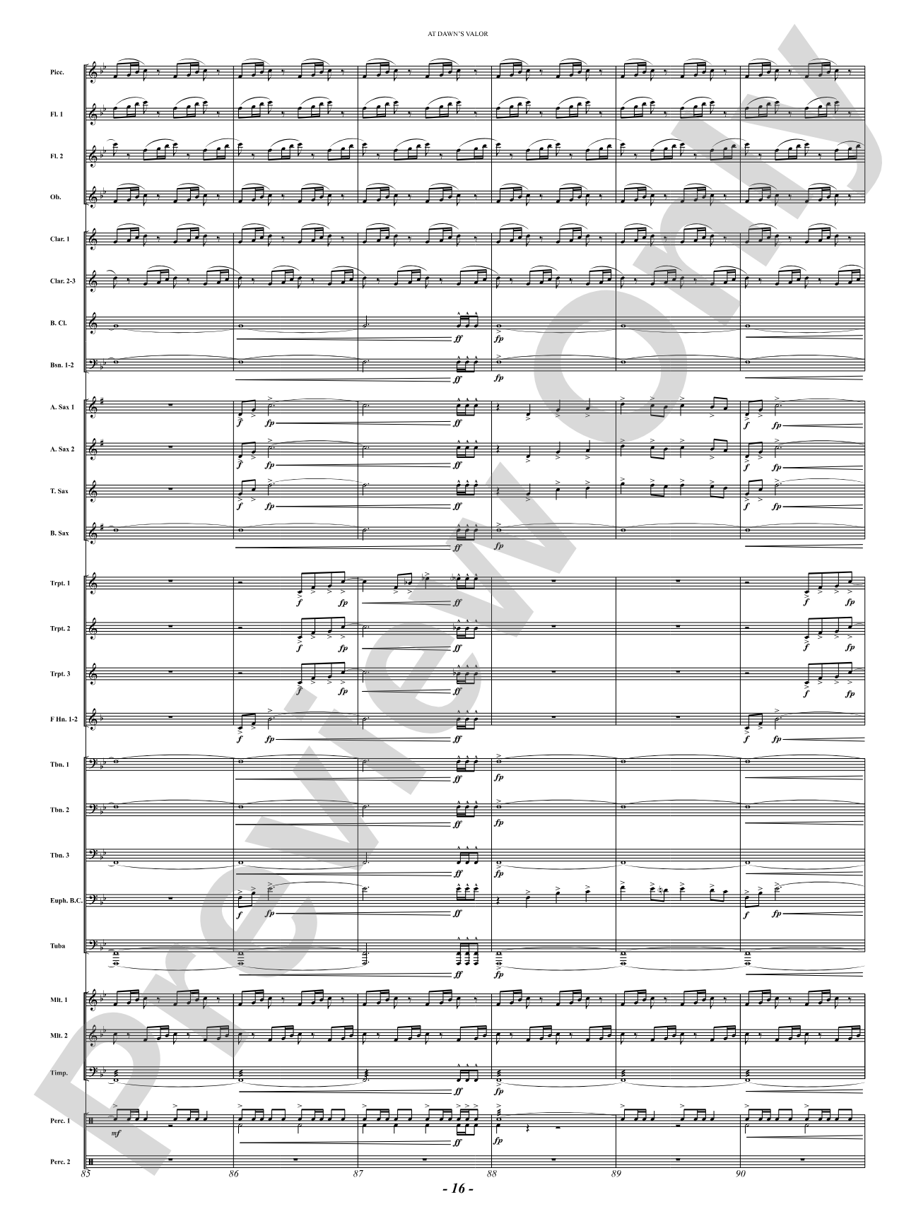 At Dawn's Valor (A Tribute to Courage and Sacrifice): Concert Band Conductor Score & Parts