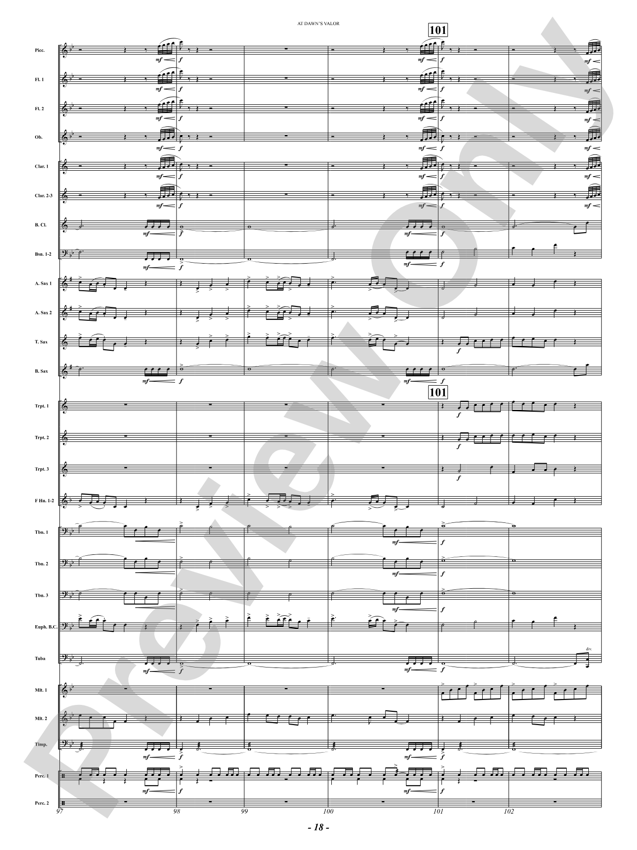 At Dawn's Valor (A Tribute to Courage and Sacrifice): Concert Band Conductor Score & Parts