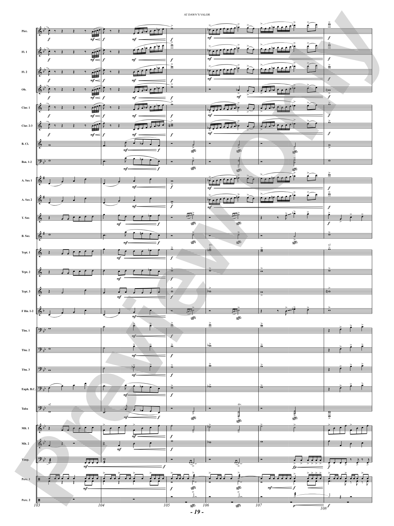 At Dawn's Valor (A Tribute to Courage and Sacrifice): Concert Band Conductor Score & Parts