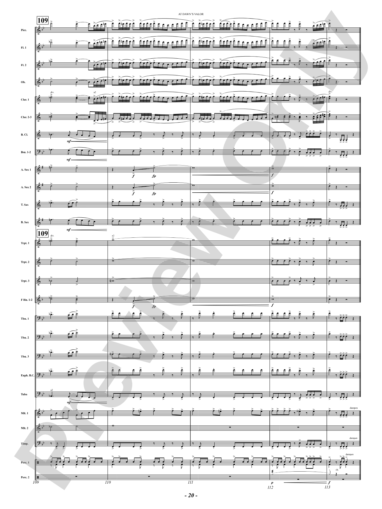 At Dawn's Valor (A Tribute to Courage and Sacrifice): Concert Band Conductor Score & Parts