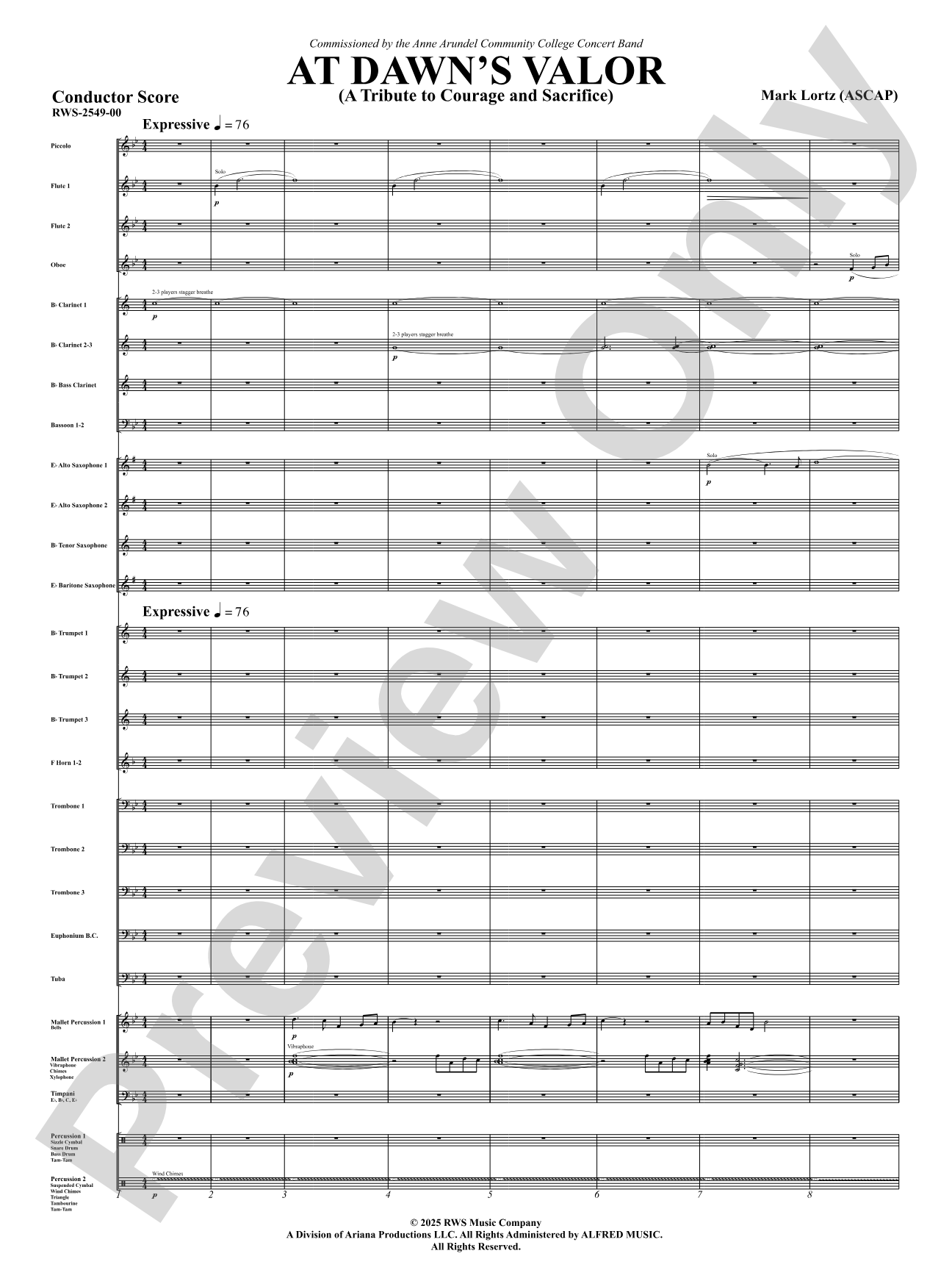 At Dawn's Valor (A Tribute to Courage and Sacrifice): Concert Band