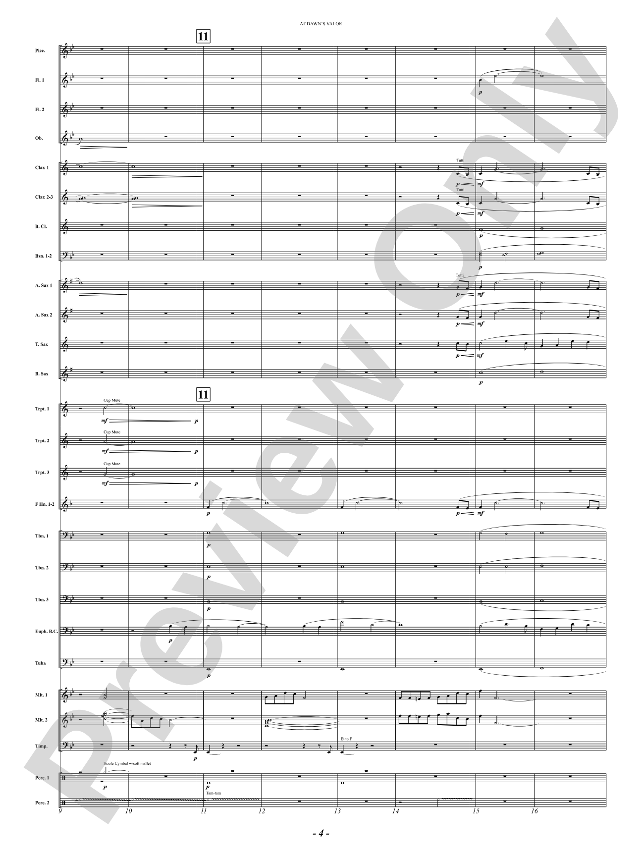 At Dawn's Valor (A Tribute to Courage and Sacrifice): Concert Band Conductor Score & Parts
