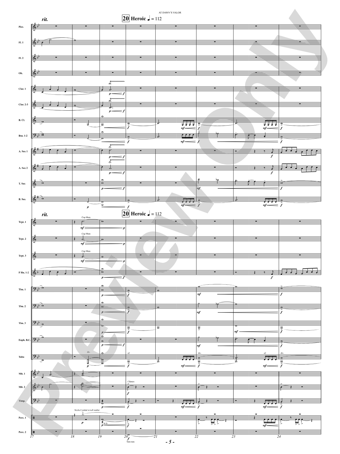 At Dawn's Valor (A Tribute to Courage and Sacrifice): Concert Band Conductor Score & Parts
