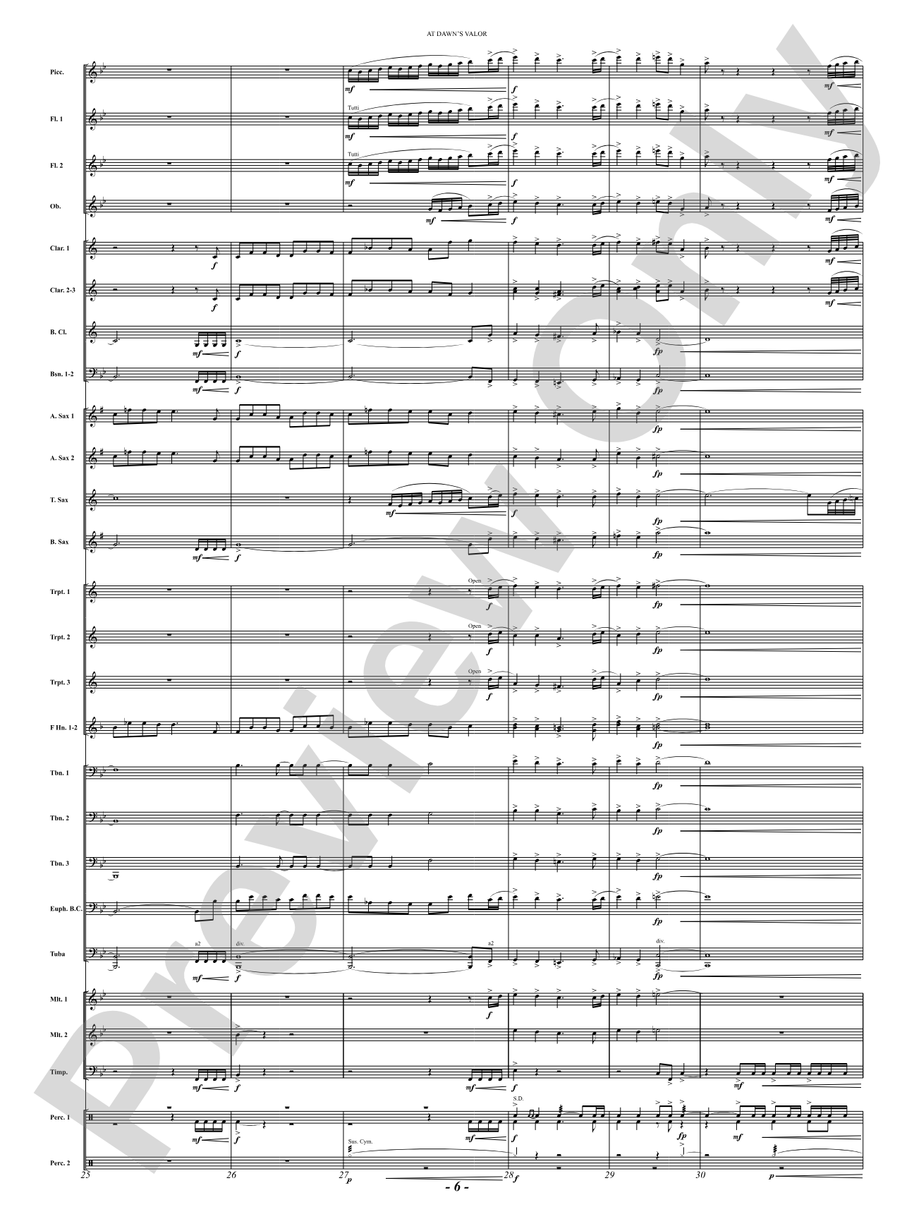 At Dawn's Valor (A Tribute to Courage and Sacrifice): Concert Band Conductor Score & Parts