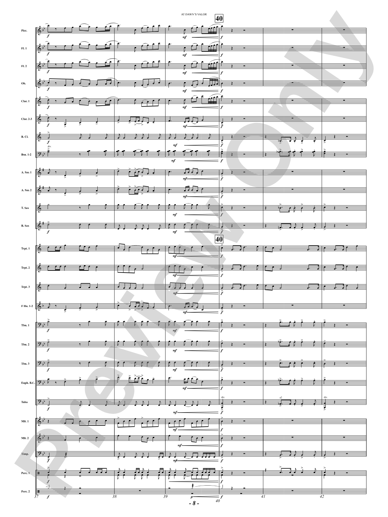 At Dawn's Valor (A Tribute to Courage and Sacrifice): Concert Band Conductor Score & Parts