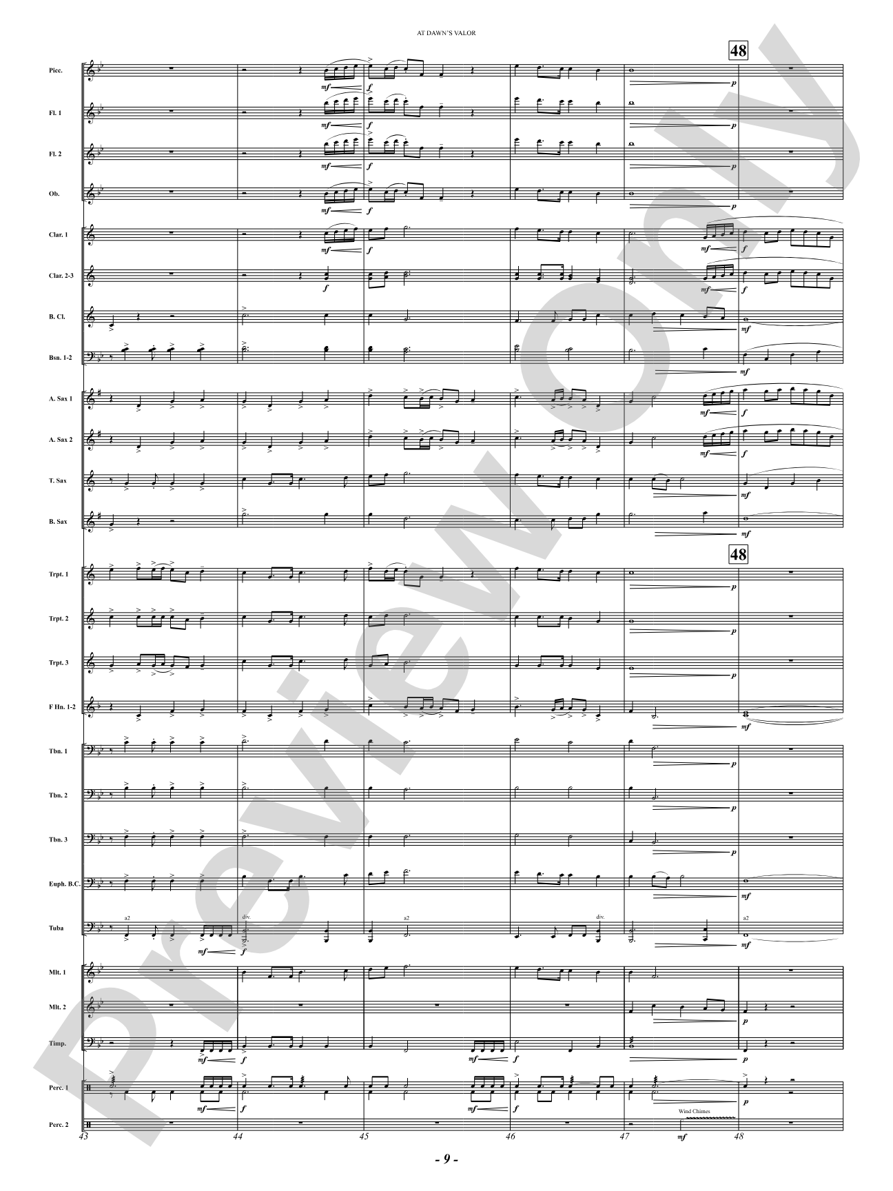 At Dawn's Valor (A Tribute to Courage and Sacrifice): Concert Band Conductor Score & Parts