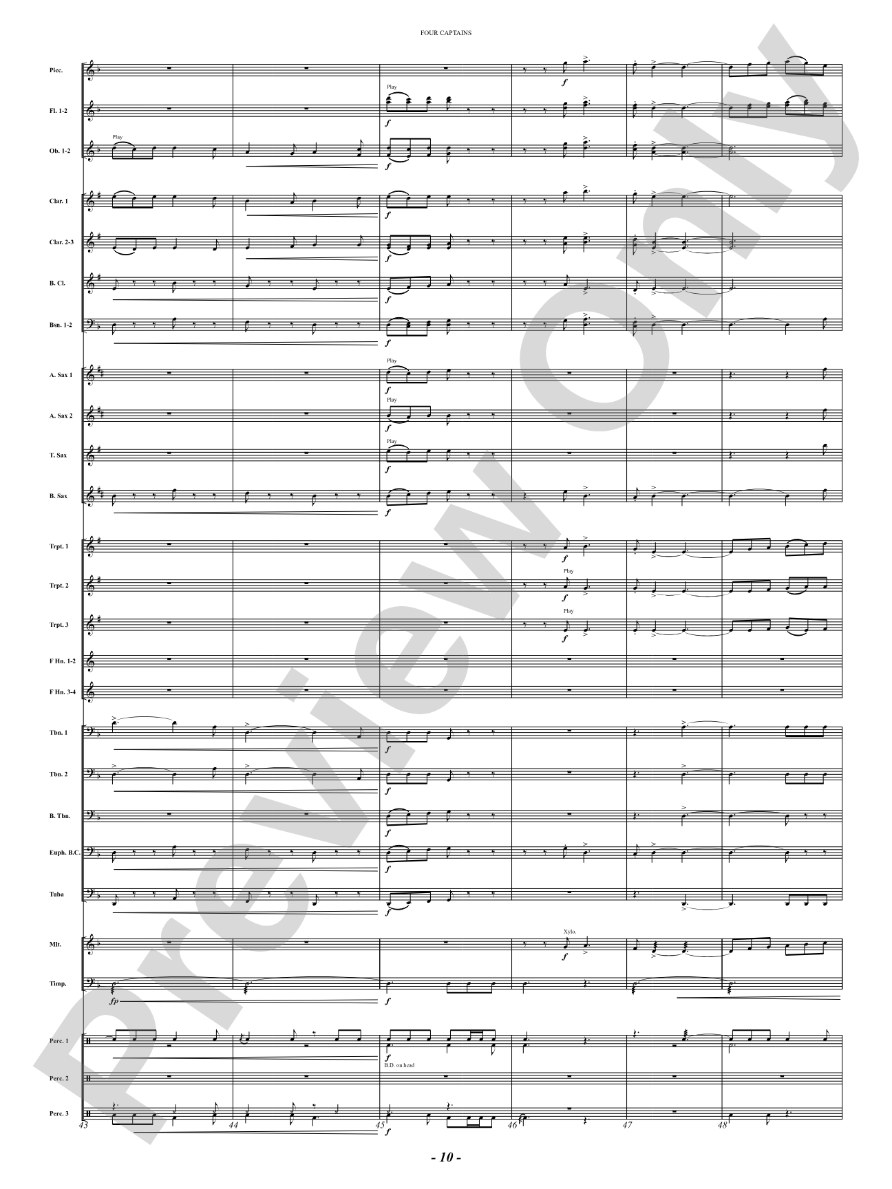 Four Captains (A Pirate Story): Concert Band Conductor Score & Parts