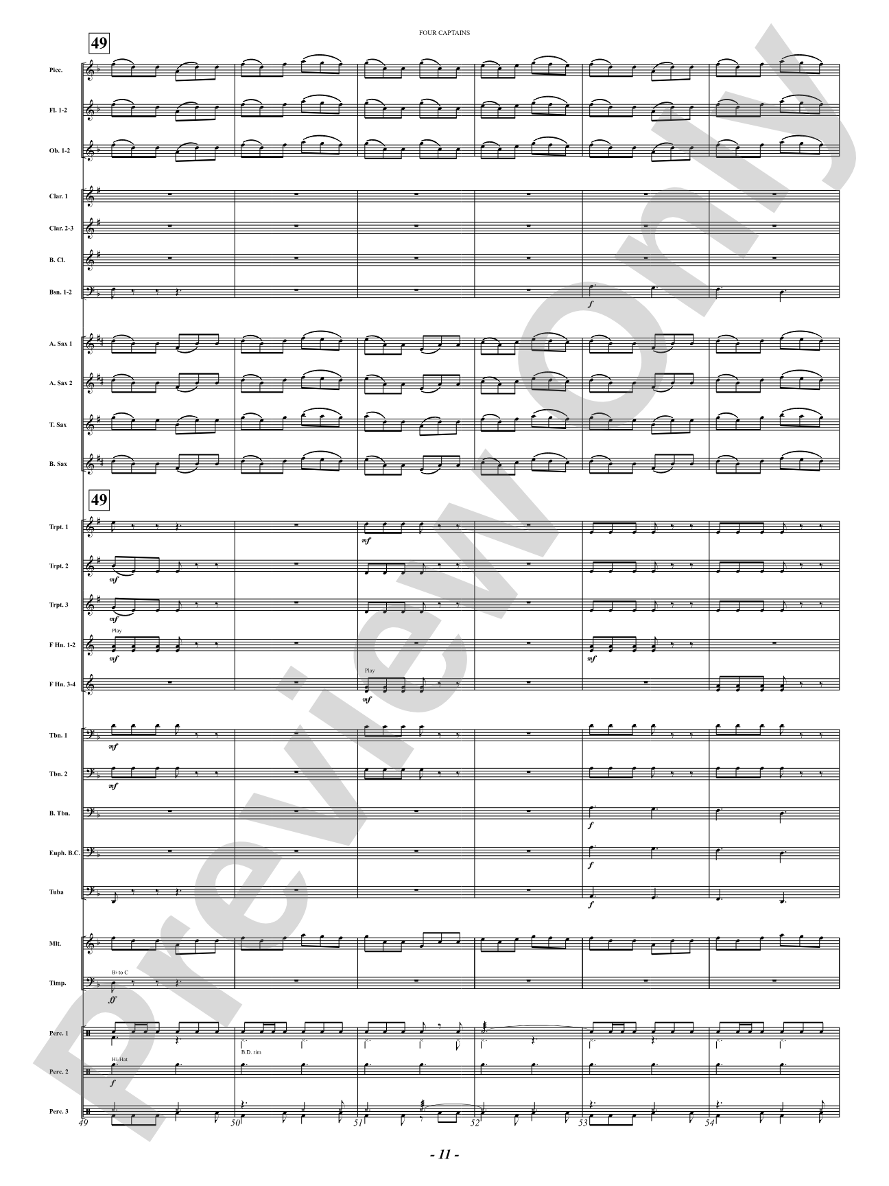 Four Captains (A Pirate Story): Concert Band Conductor Score & Parts