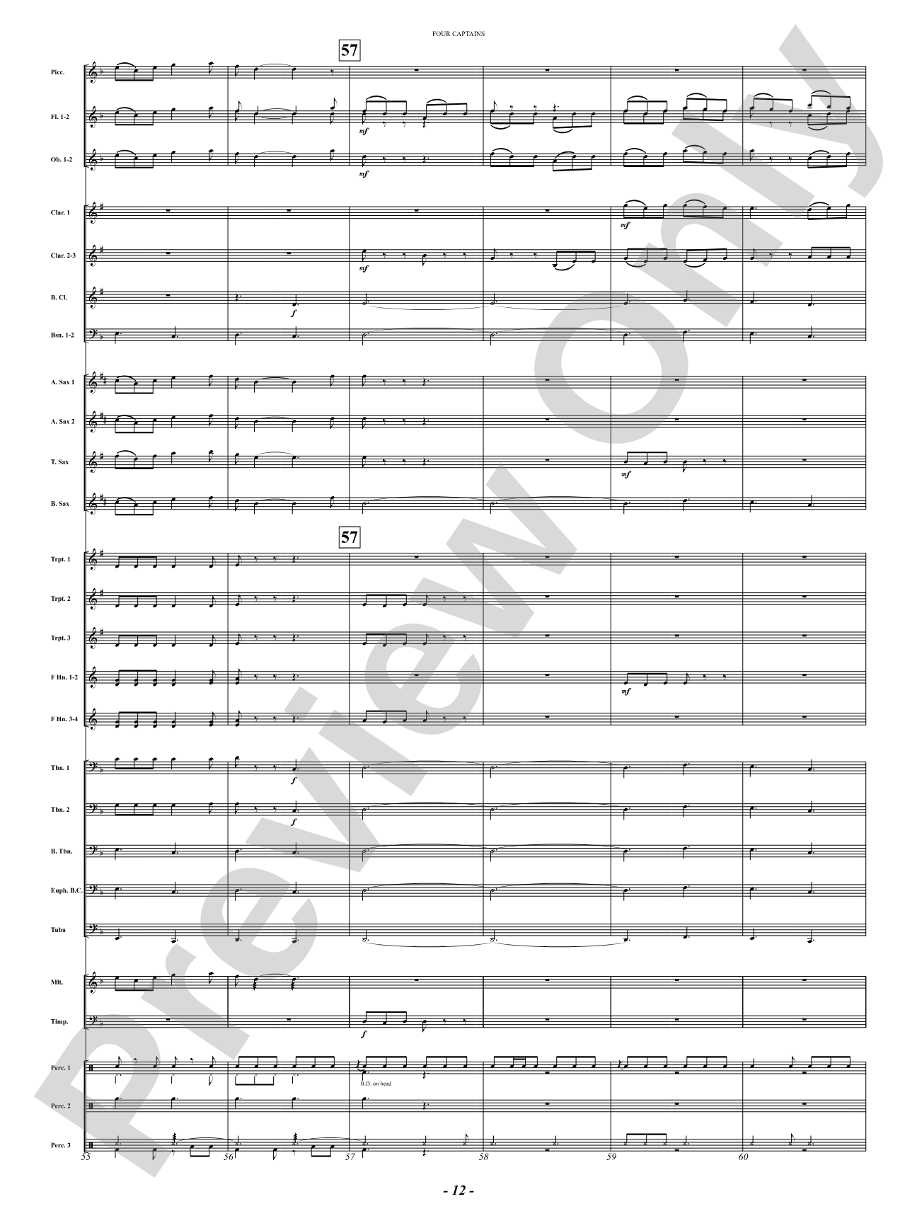 Four Captains (A Pirate Story): Concert Band Conductor Score & Parts