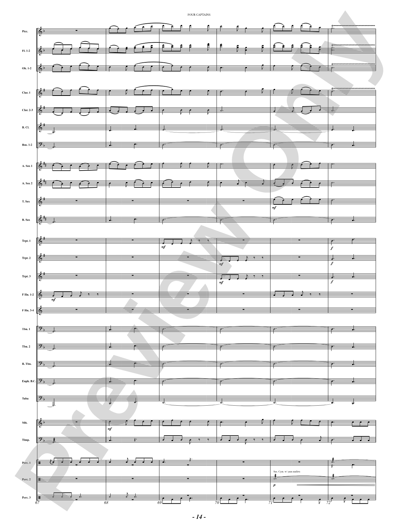 Four Captains (A Pirate Story): Concert Band Conductor Score & Parts