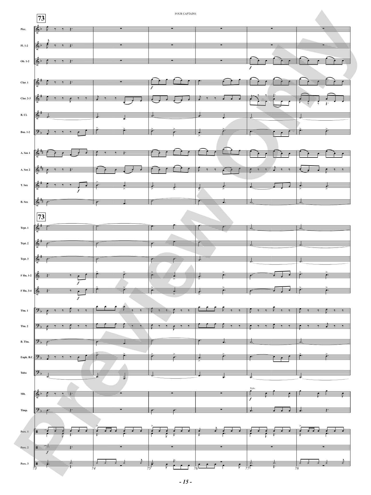 Four Captains (A Pirate Story): Concert Band Conductor Score & Parts