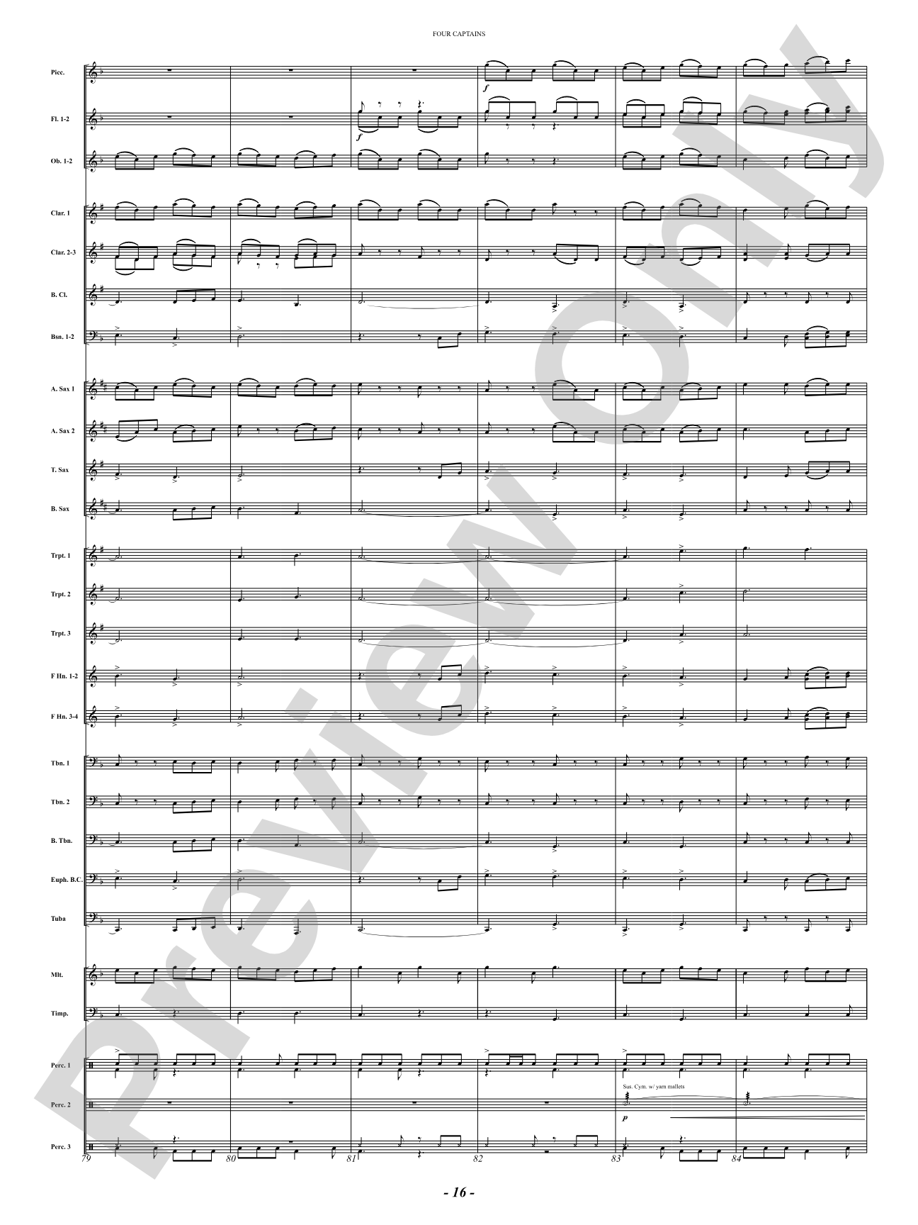 Four Captains (A Pirate Story): Concert Band Conductor Score & Parts