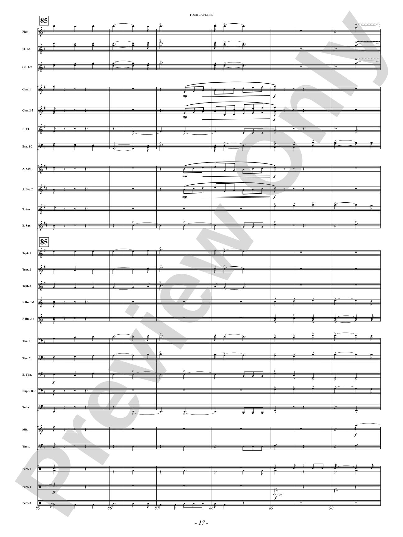 Four Captains (A Pirate Story): Concert Band Conductor Score & Parts