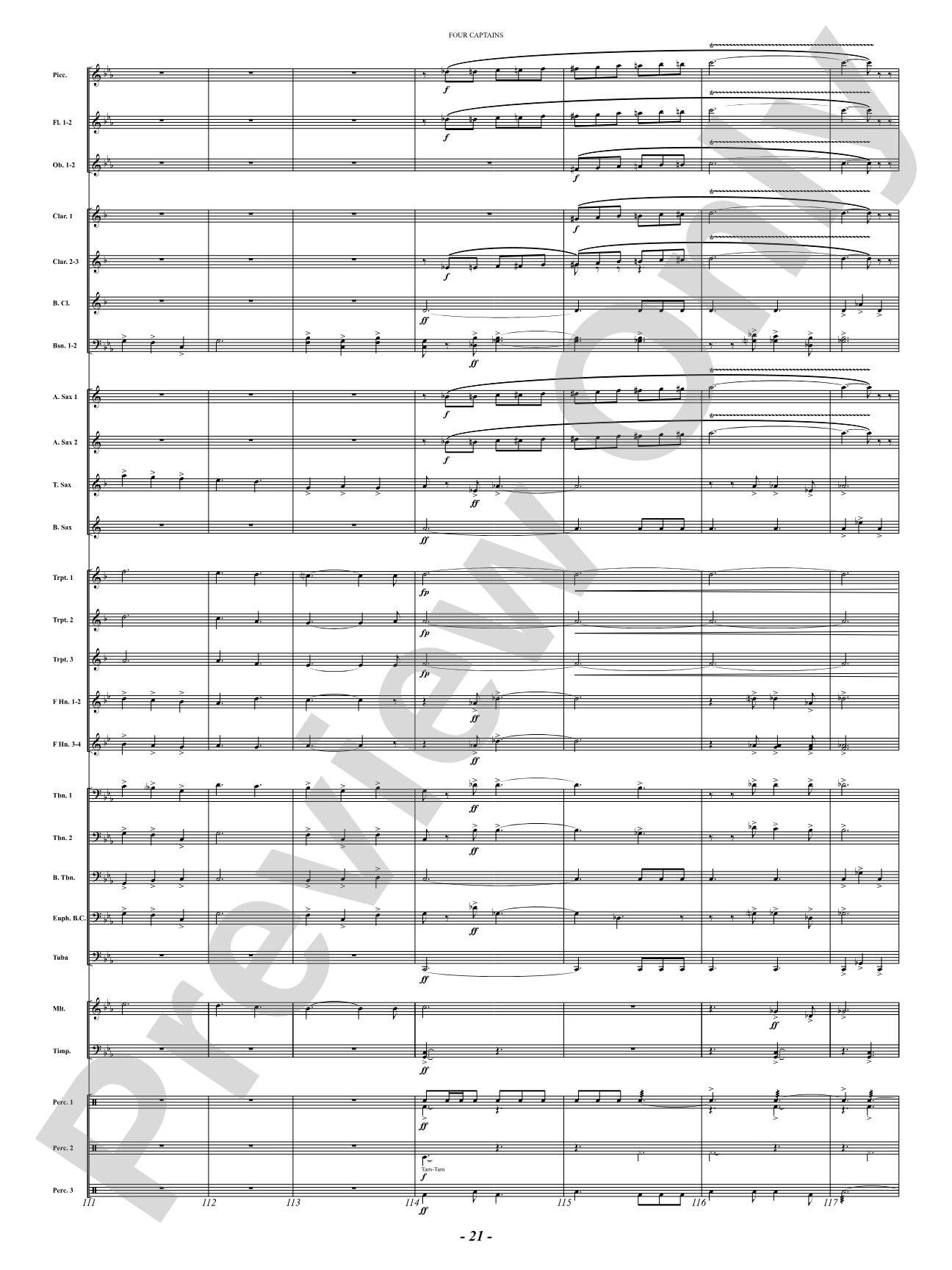 Four Captains (A Pirate Story): Concert Band Conductor Score & Parts