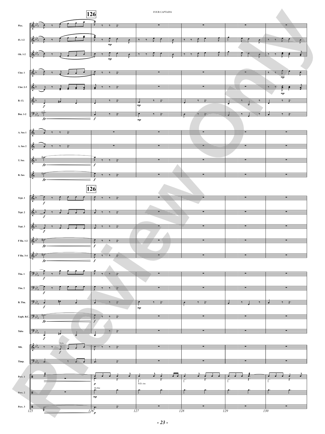 Four Captains (A Pirate Story): Concert Band Conductor Score & Parts