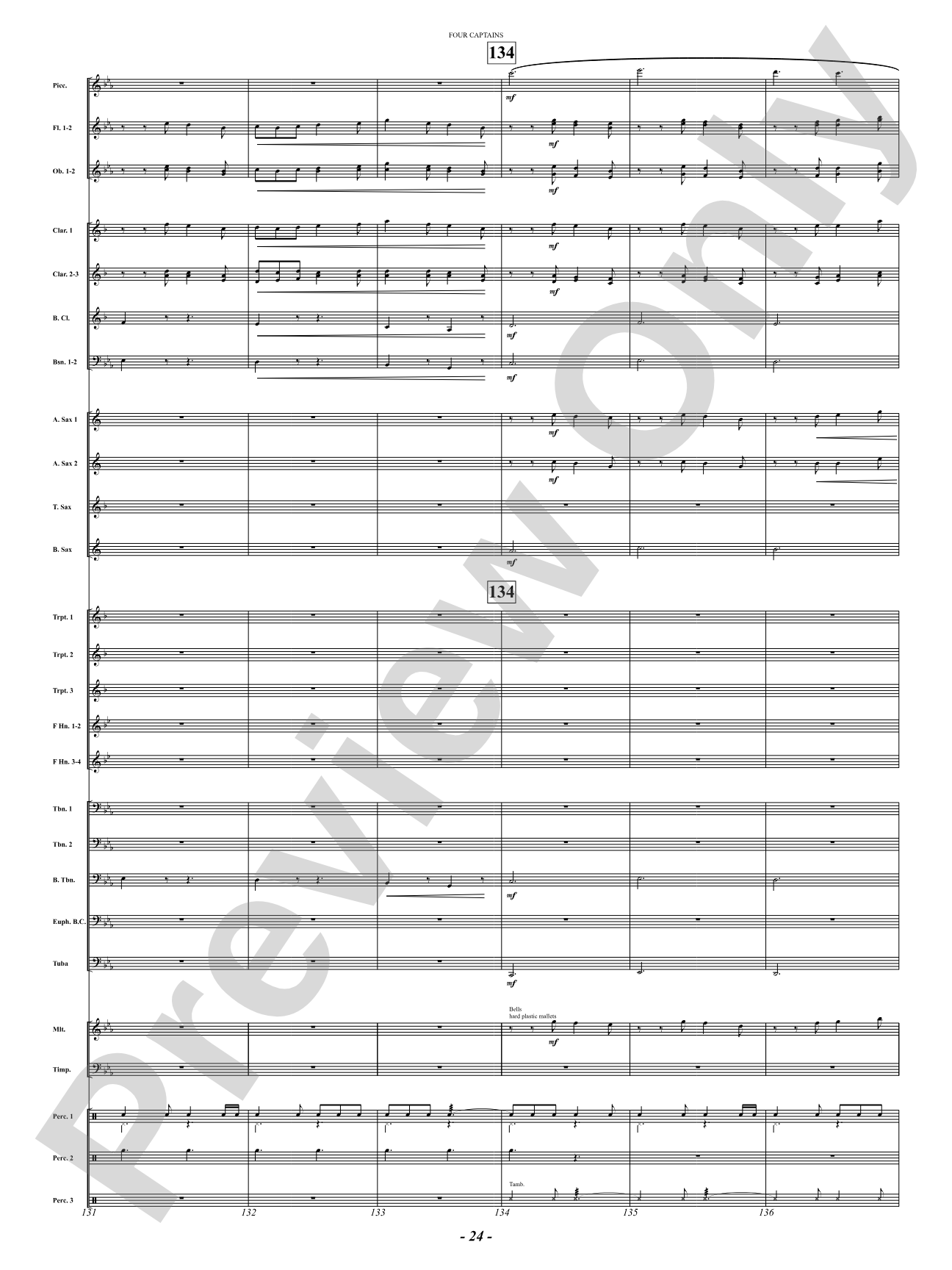 Four Captains (A Pirate Story): Concert Band Conductor Score & Parts