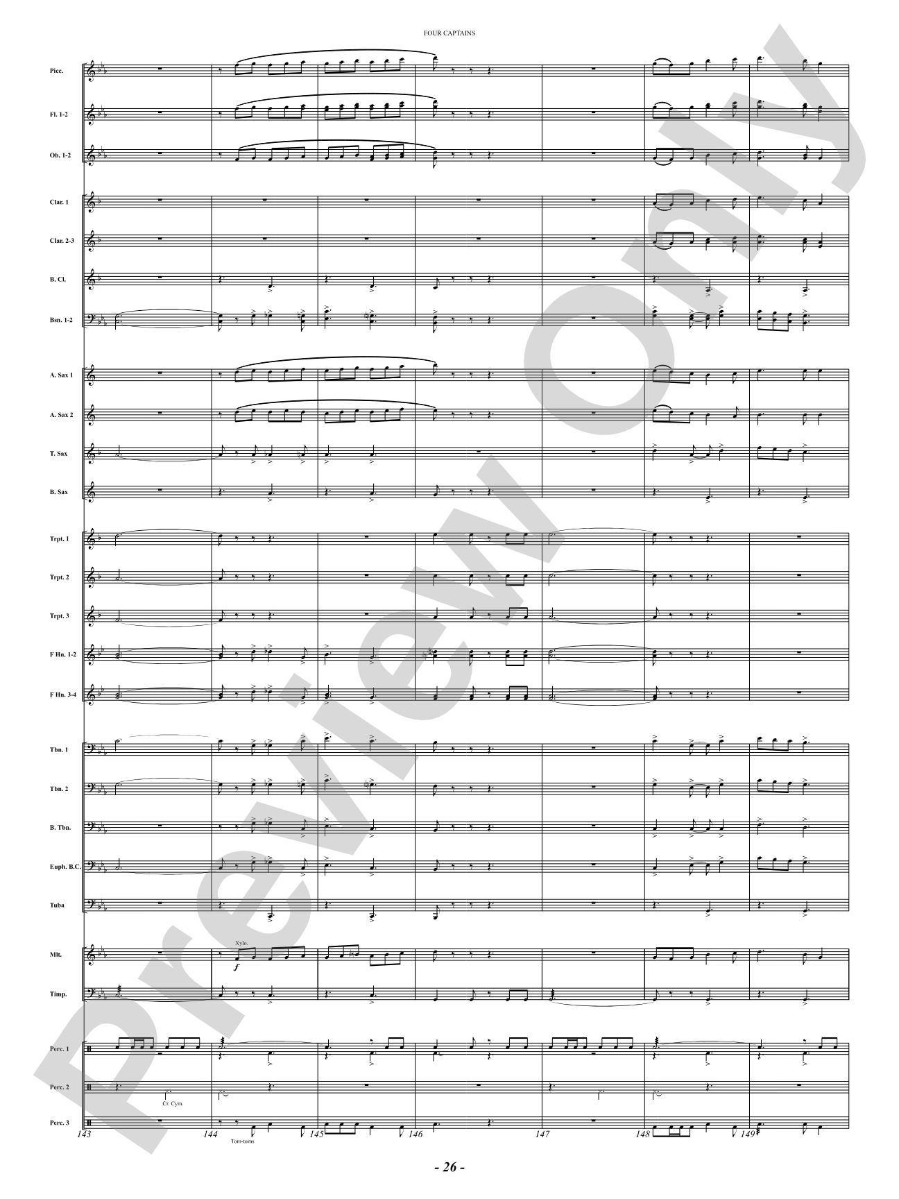 Four Captains (A Pirate Story): Concert Band Conductor Score & Parts