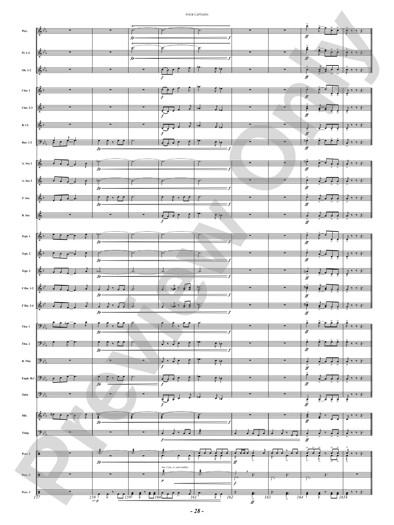 Four Captains (A Pirate Story): Concert Band Conductor Score & Parts