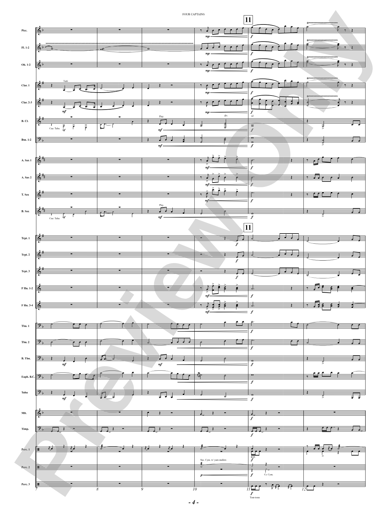 Four Captains (A Pirate Story): Concert Band Conductor Score & Parts