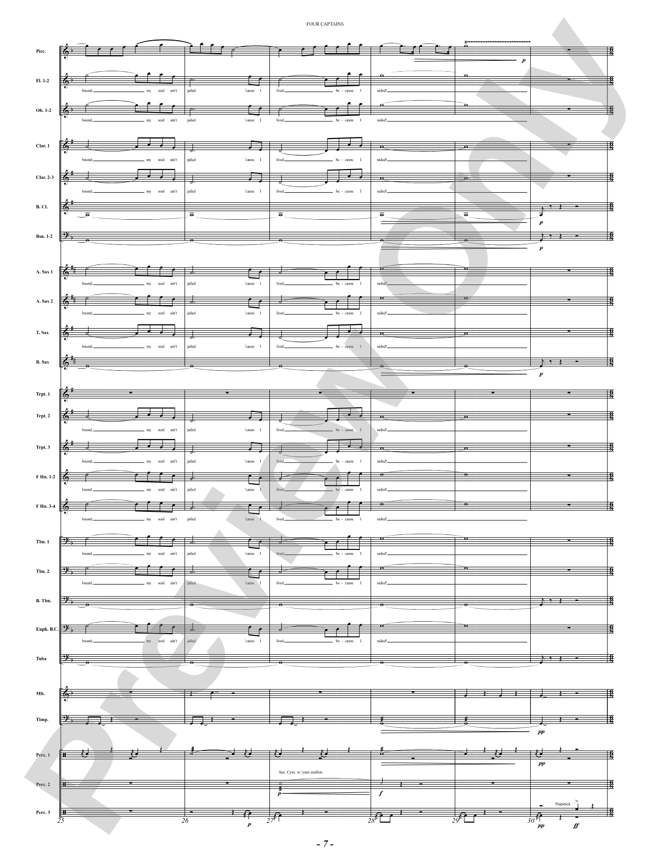 Four Captains (A Pirate Story): Concert Band Conductor Score & Parts