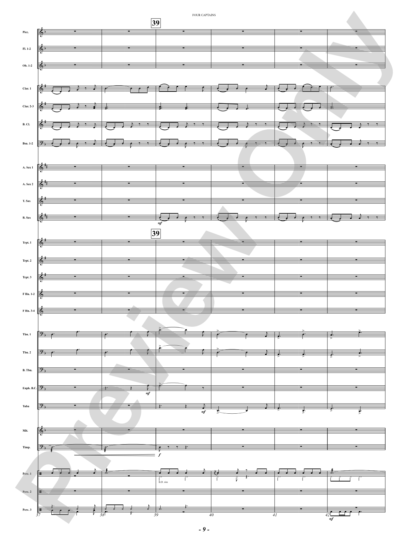 Four Captains (A Pirate Story): Concert Band Conductor Score & Parts