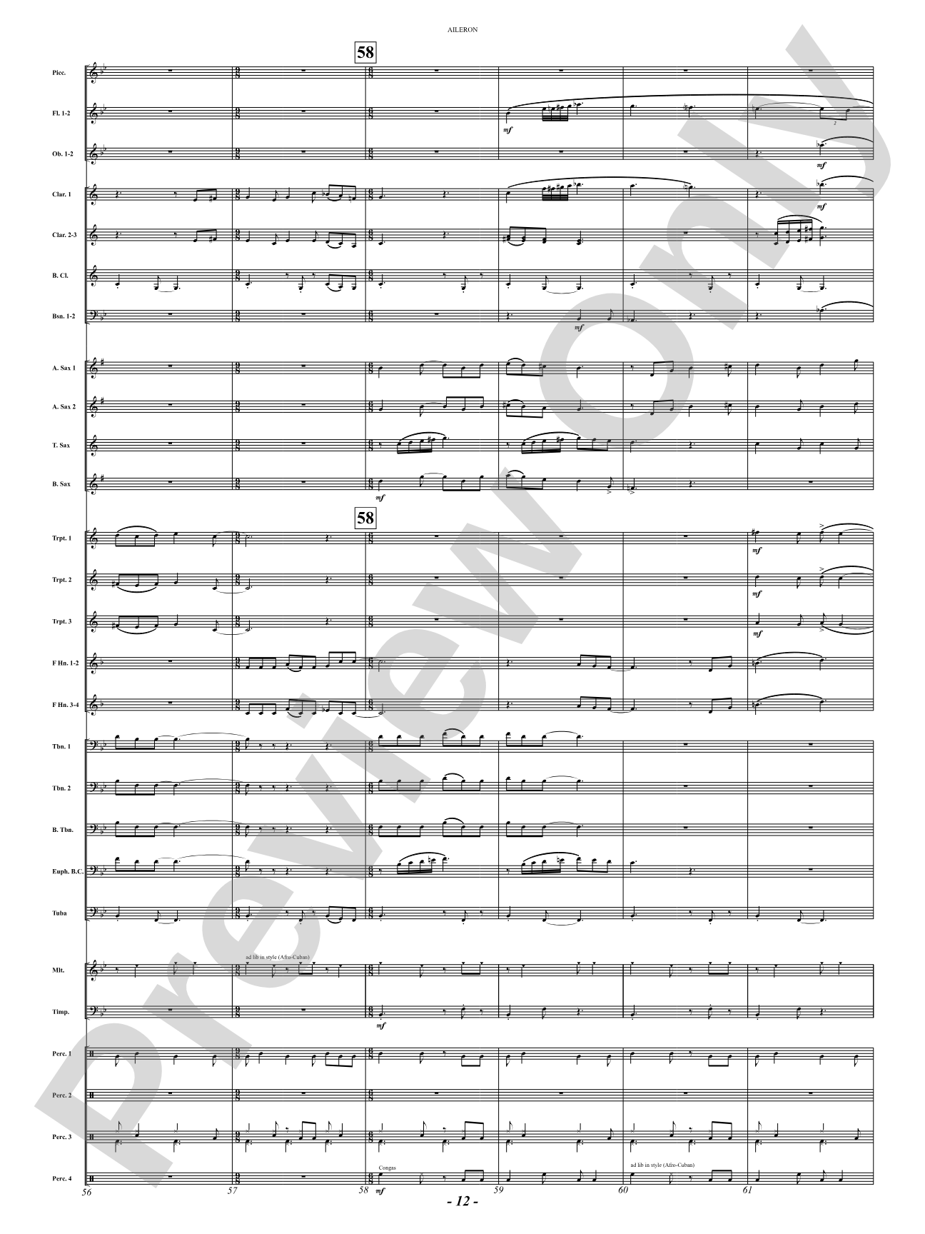 Aileron: Concert Band Conductor Score & Parts