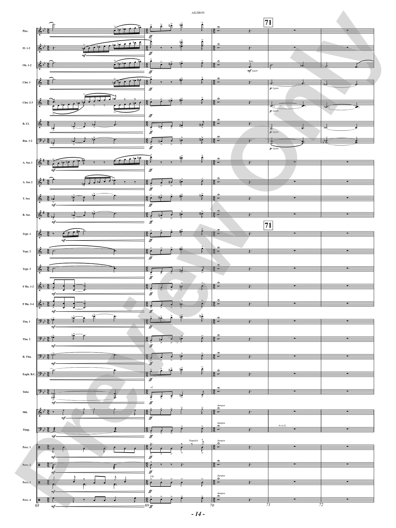 Aileron: Concert Band Conductor Score & Parts