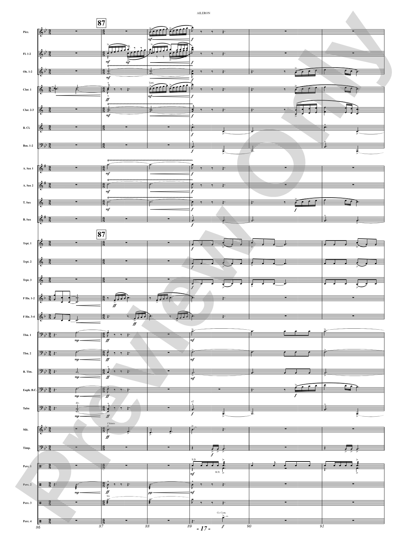 Aileron: Concert Band Conductor Score & Parts