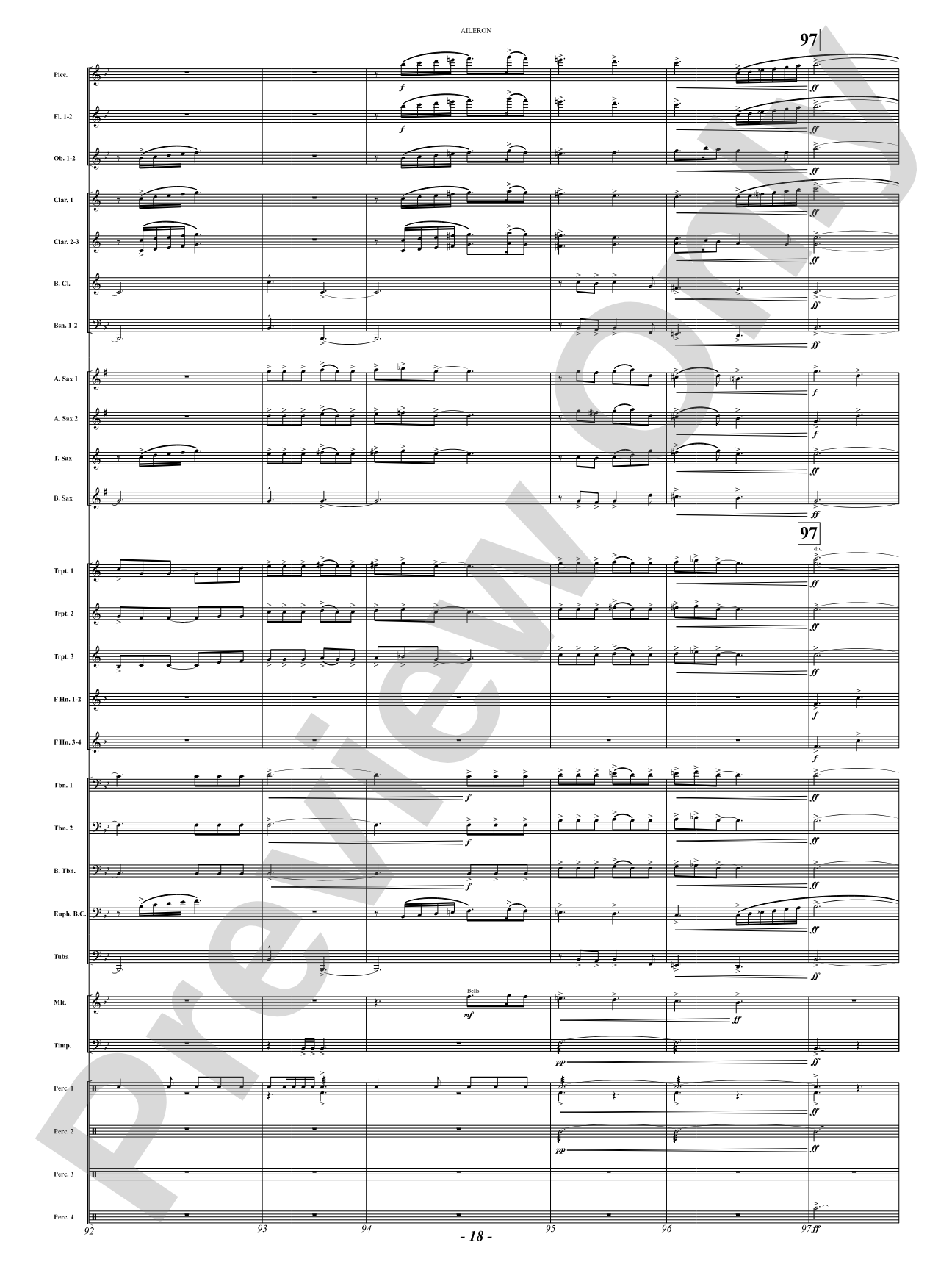 Aileron: Concert Band Conductor Score & Parts