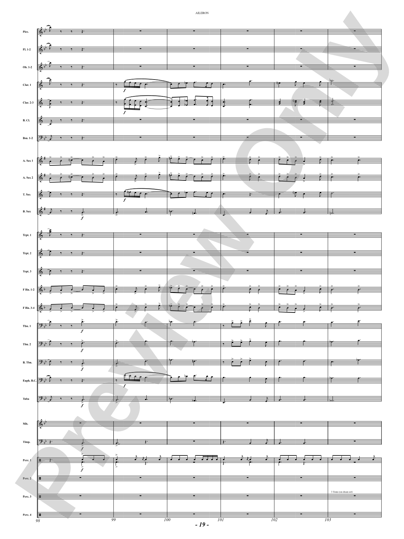 Aileron: Concert Band Conductor Score & Parts