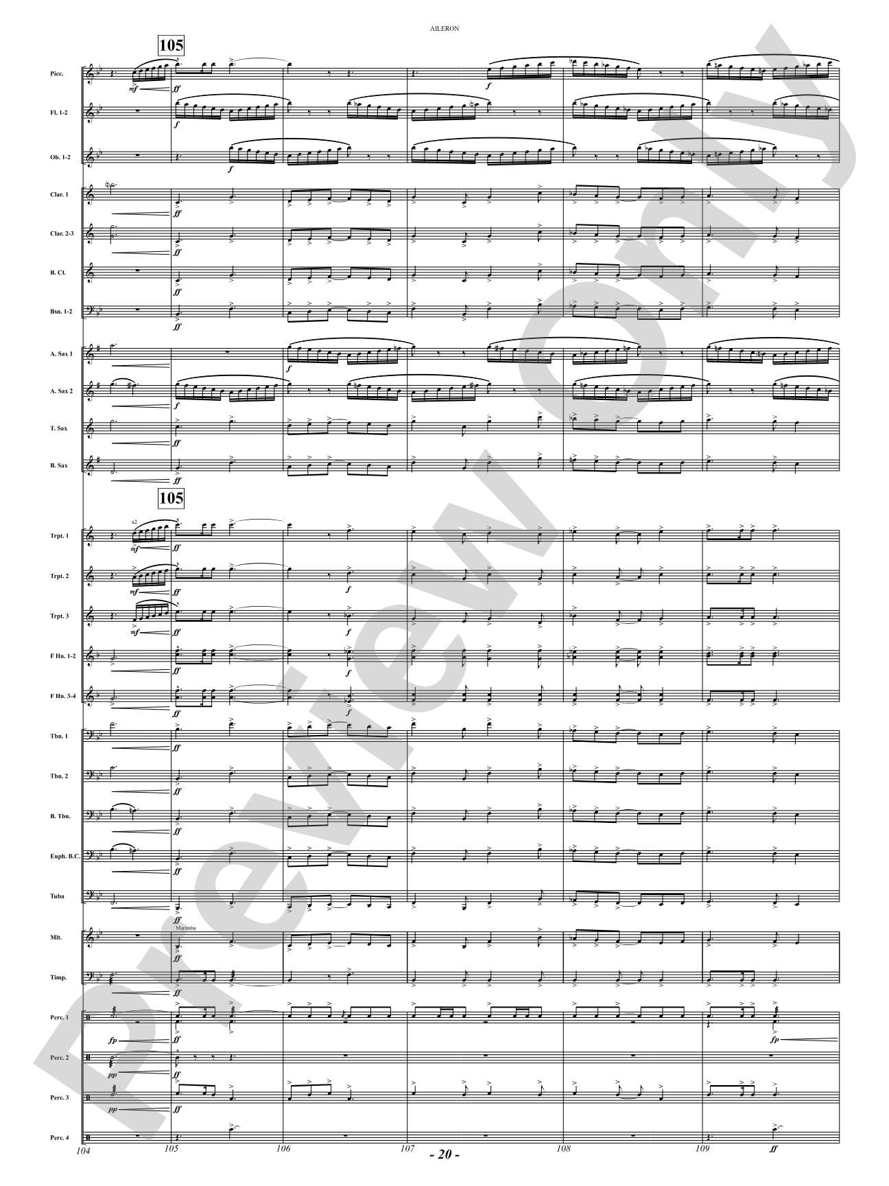 Aileron: Concert Band Conductor Score & Parts