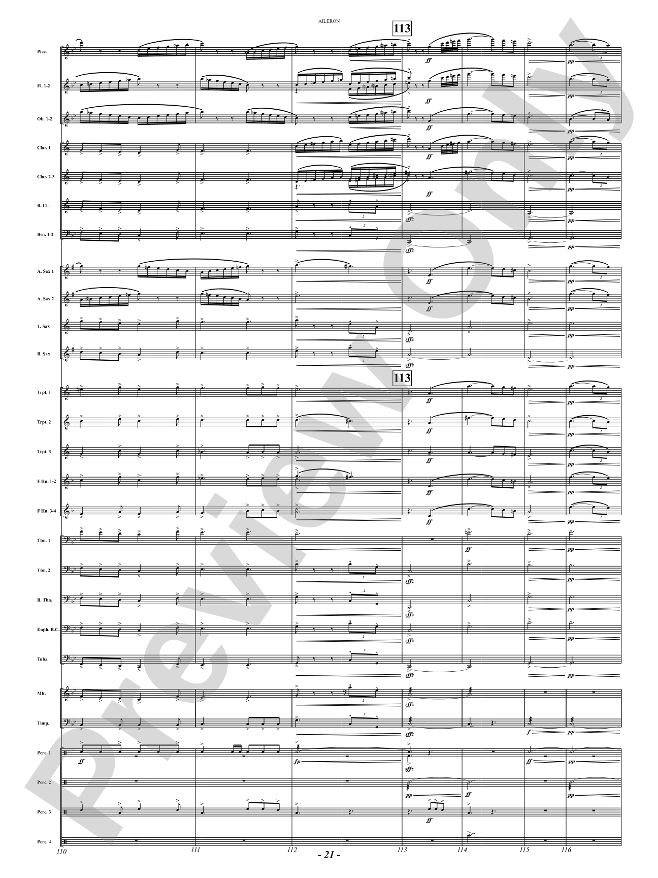 Aileron: Concert Band Conductor Score & Parts