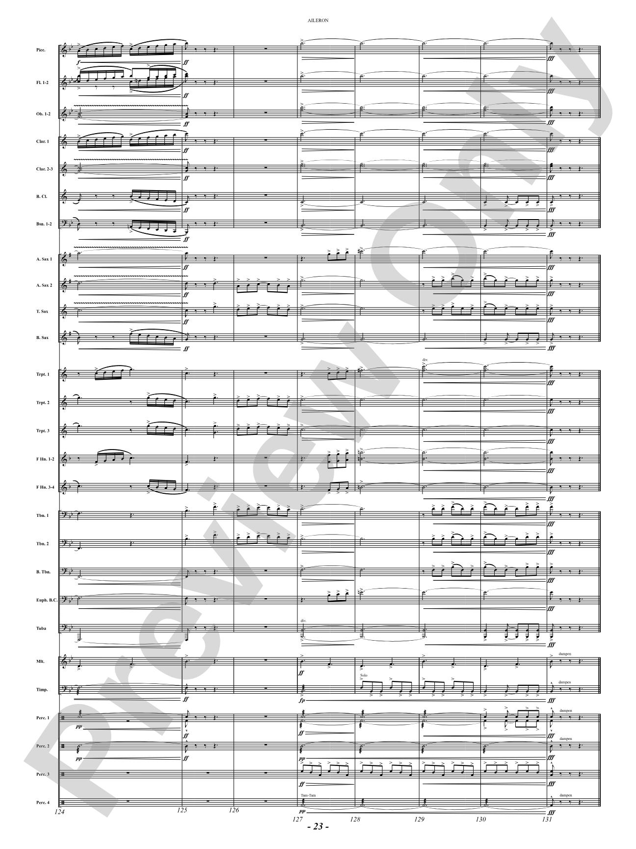 Aileron: Concert Band Conductor Score & Parts