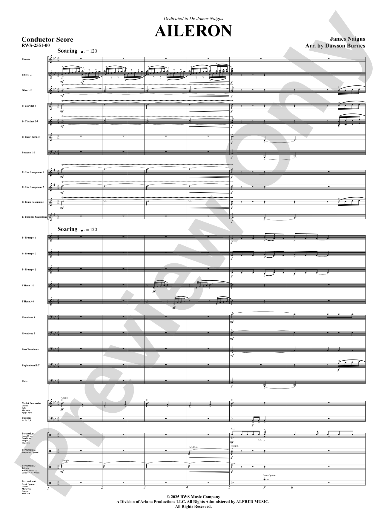 Aileron: Concert Band Conductor Score & Parts
