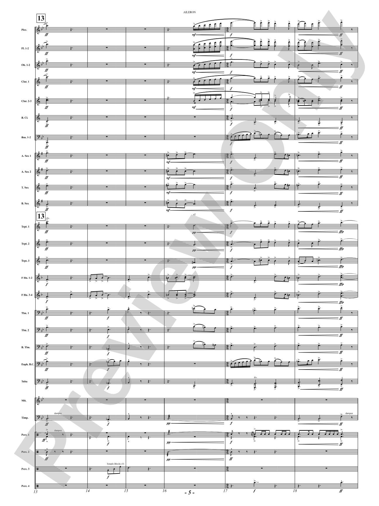 Aileron: Concert Band Conductor Score & Parts