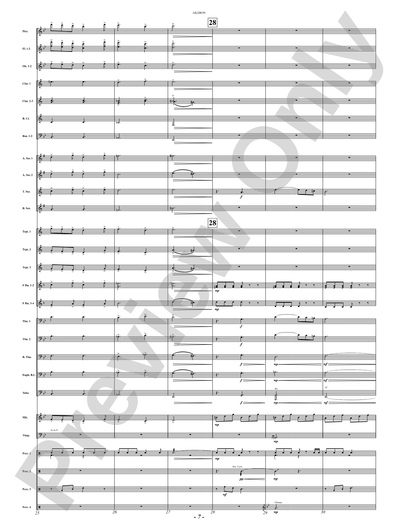 Aileron: Concert Band Conductor Score & Parts