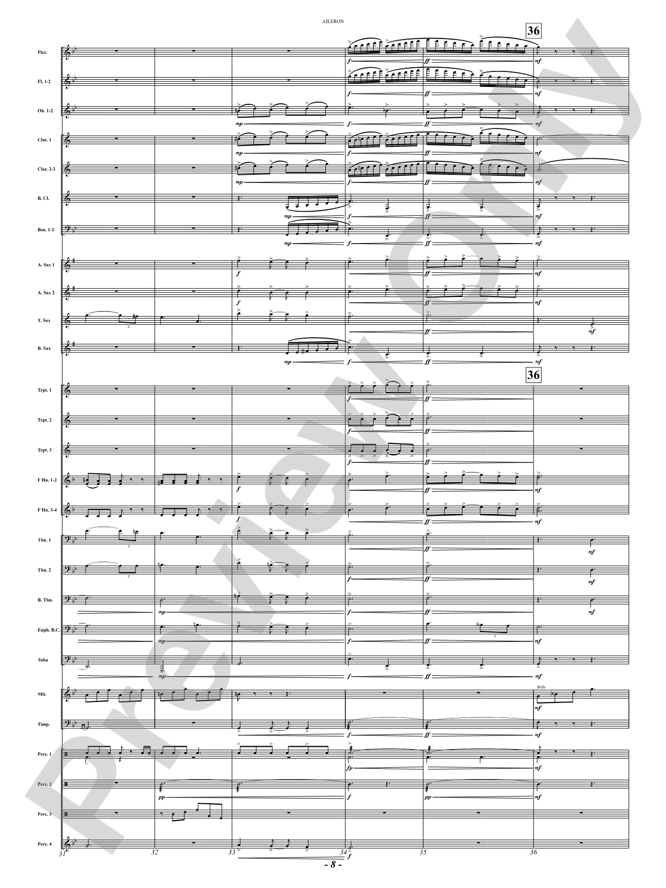 Aileron: Concert Band Conductor Score & Parts