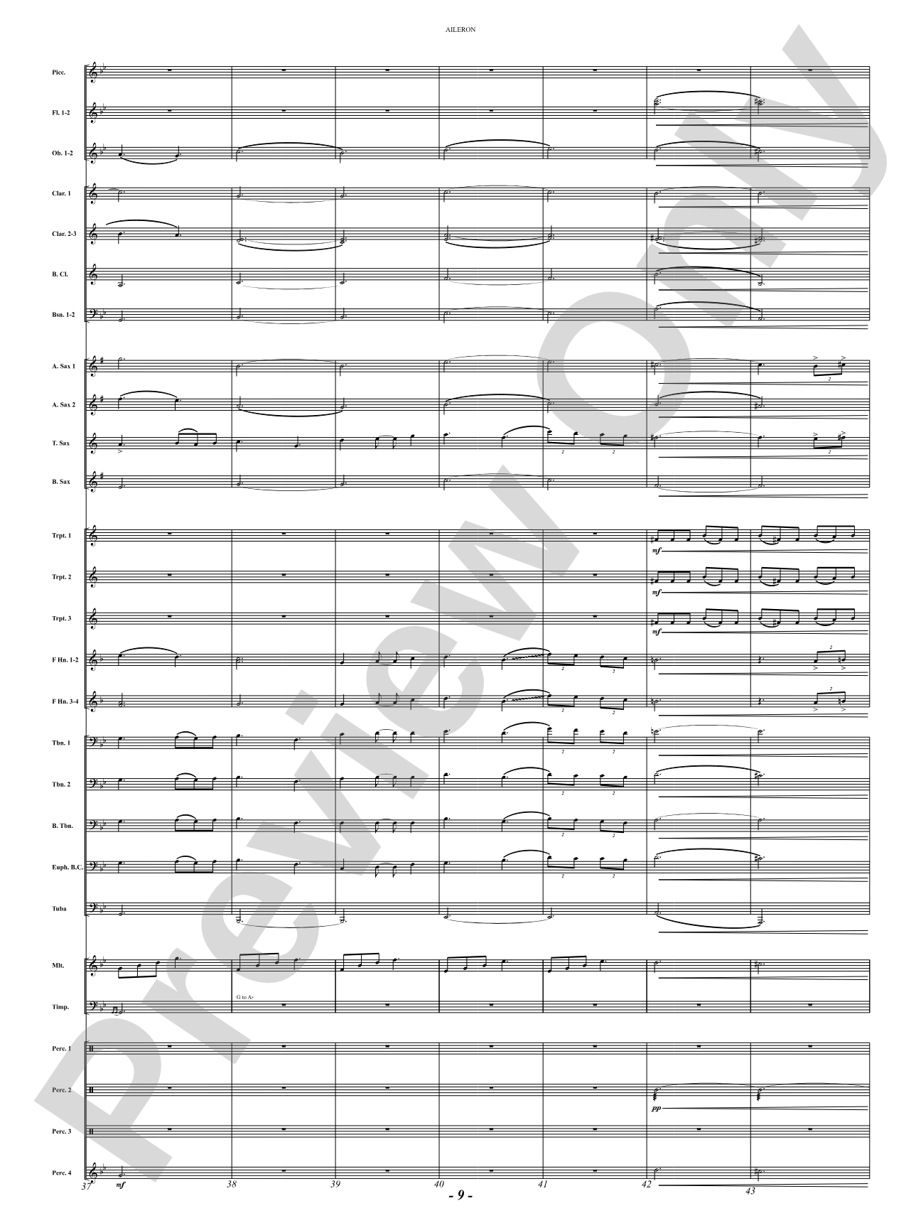 Aileron: Concert Band Conductor Score & Parts