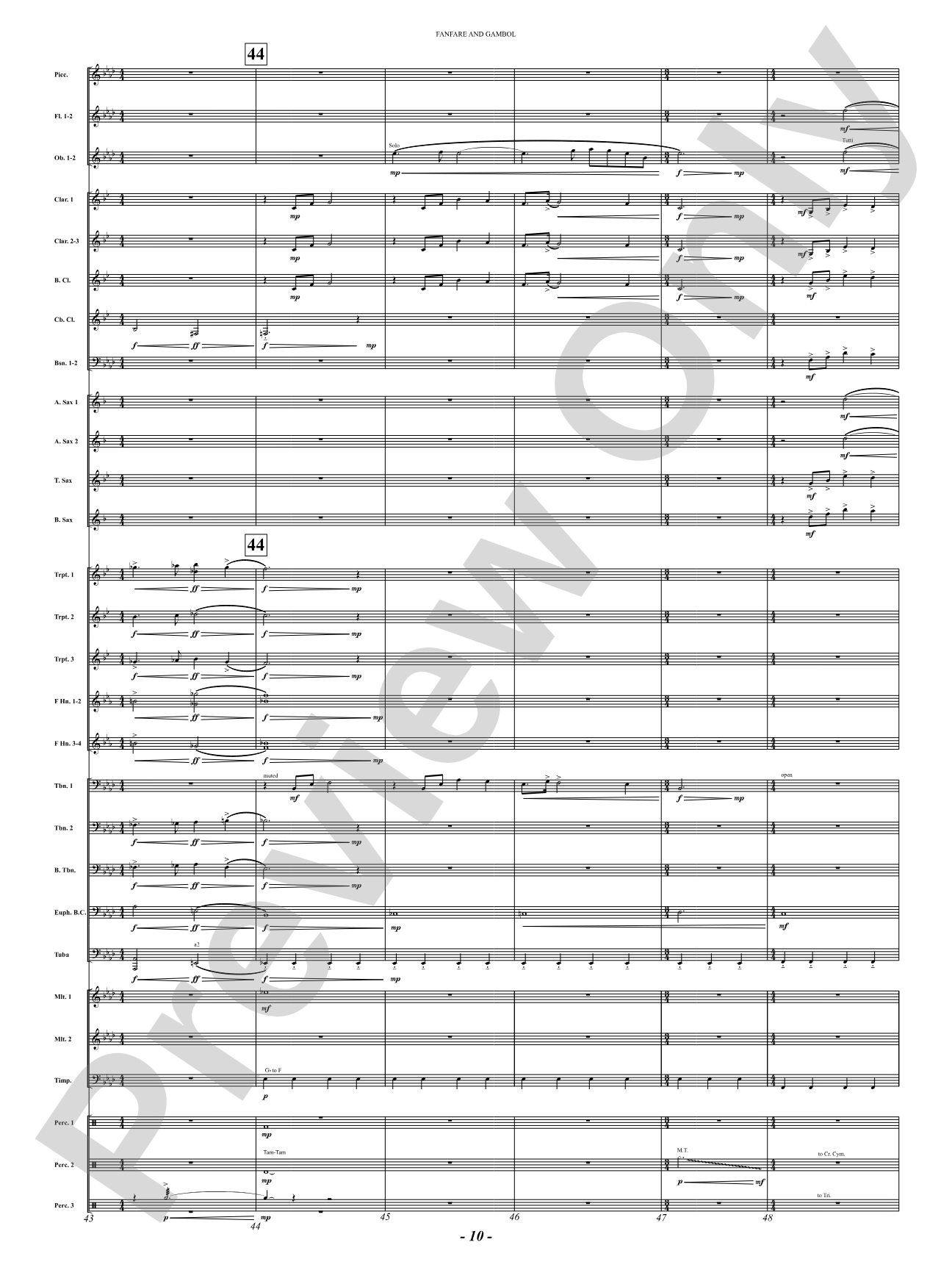 Fanfare And Gambol: Concert Band Conductor Score & Parts