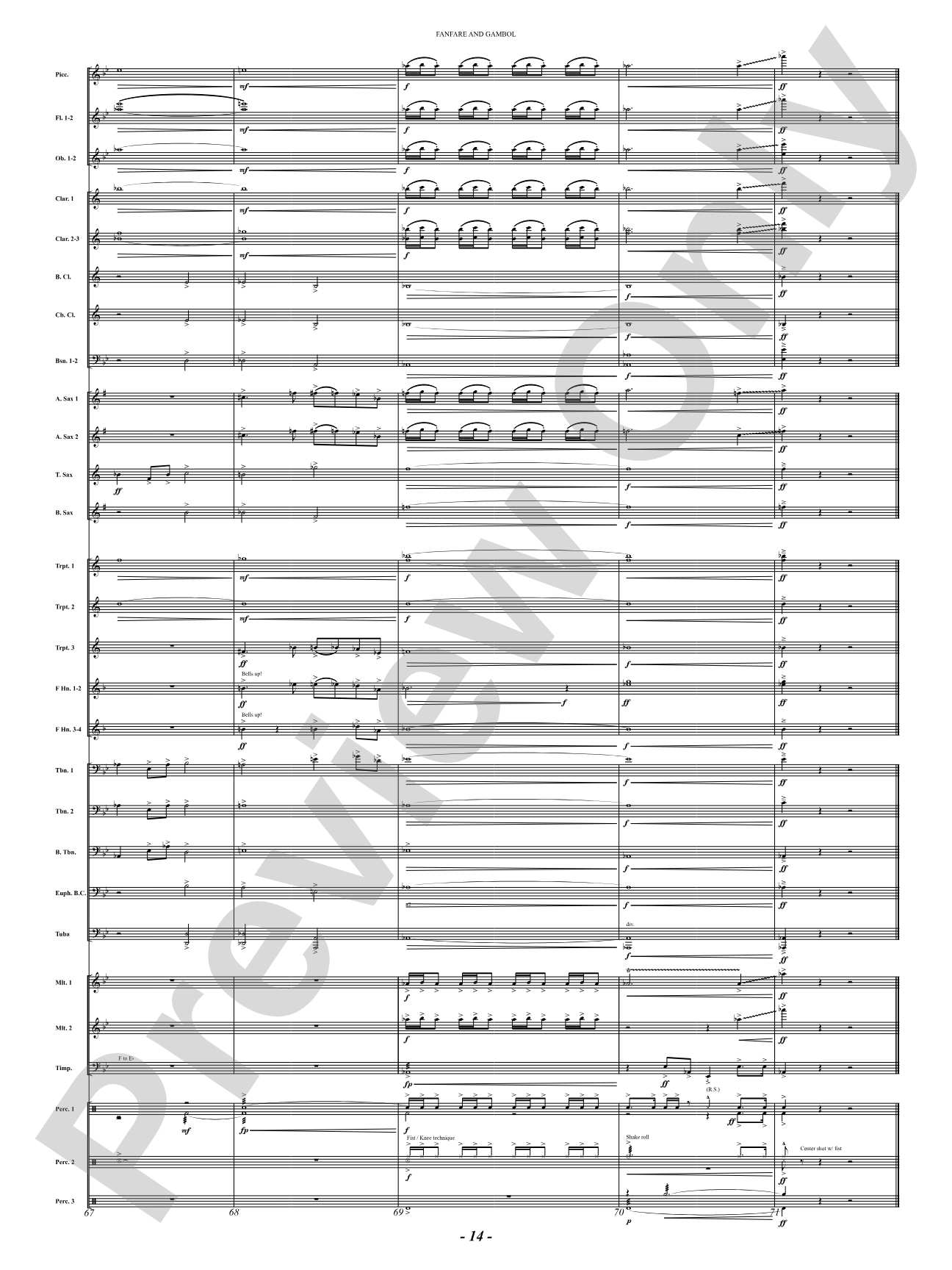 Fanfare And Gambol: Concert Band Conductor Score & Parts