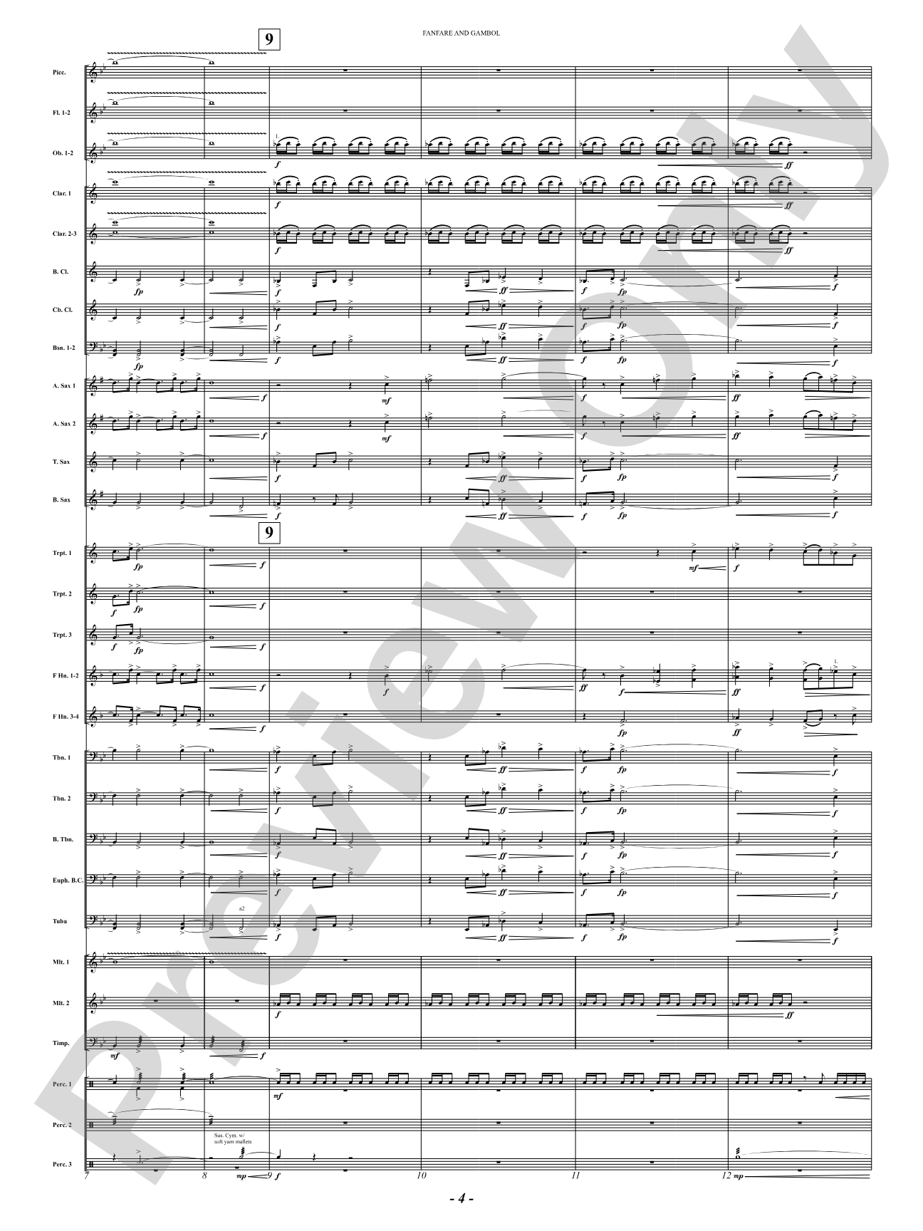 Fanfare And Gambol: Concert Band Conductor Score & Parts