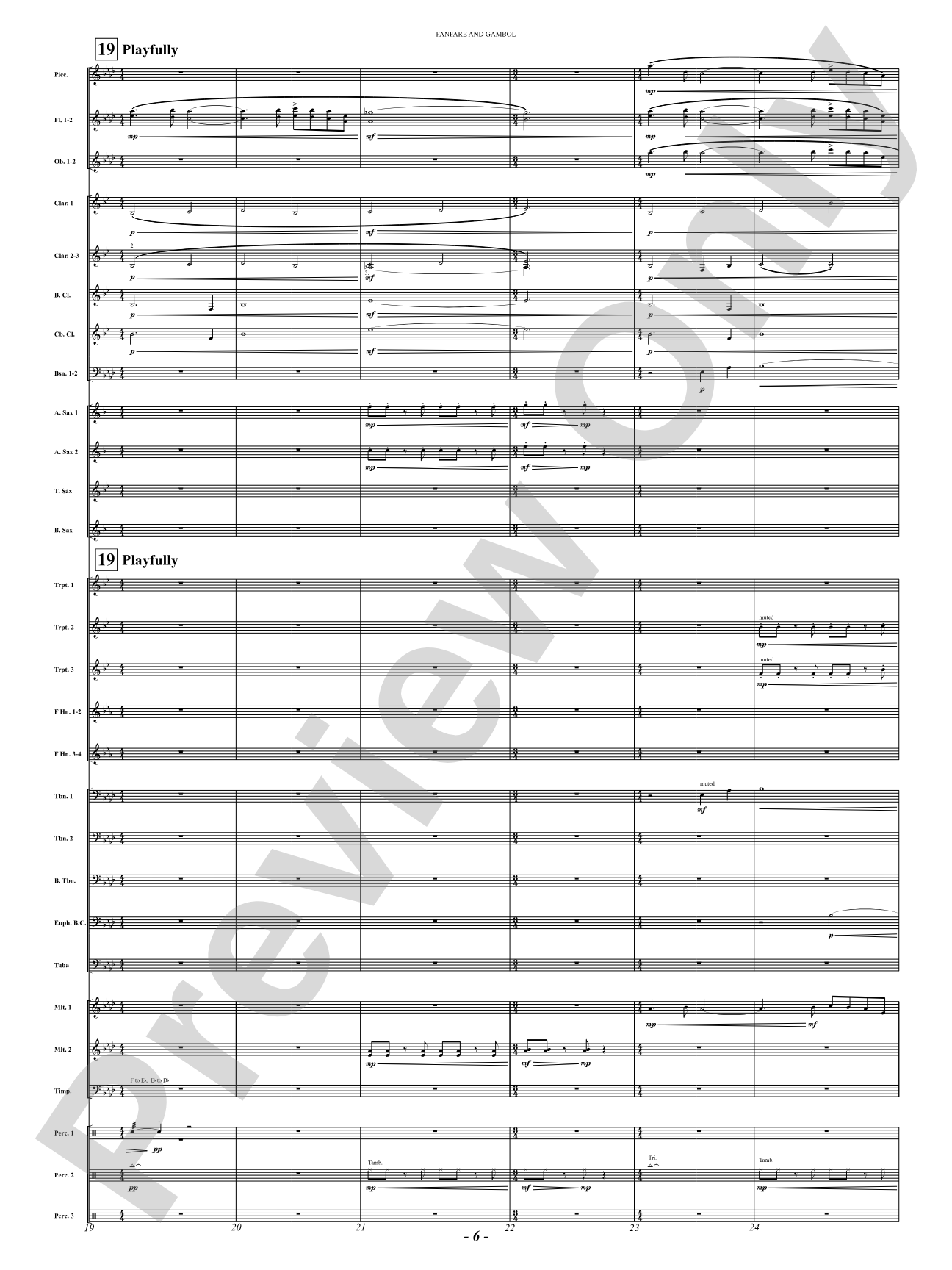 Fanfare And Gambol: Concert Band Conductor Score & Parts