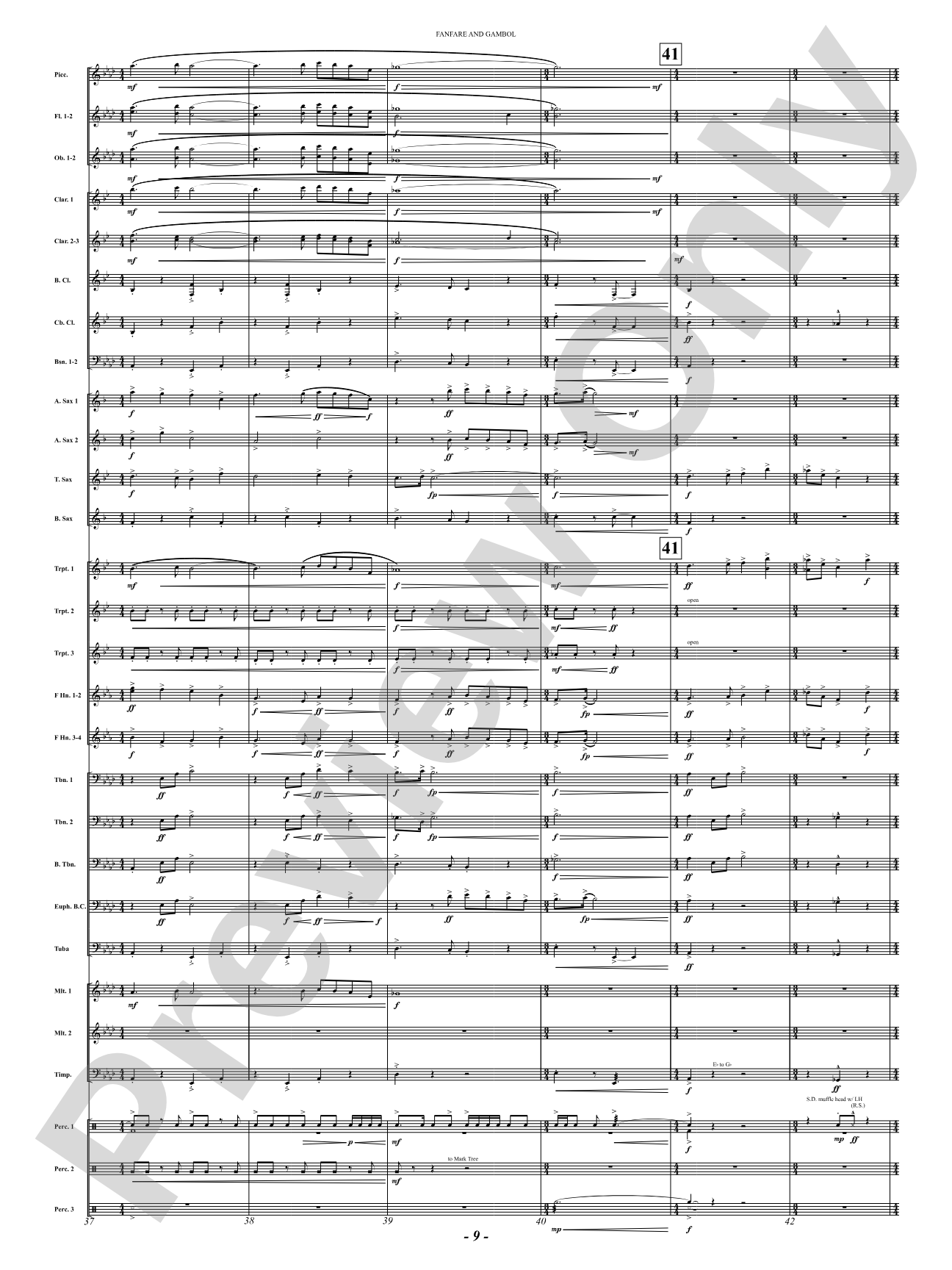 Fanfare And Gambol: Concert Band Conductor Score & Parts