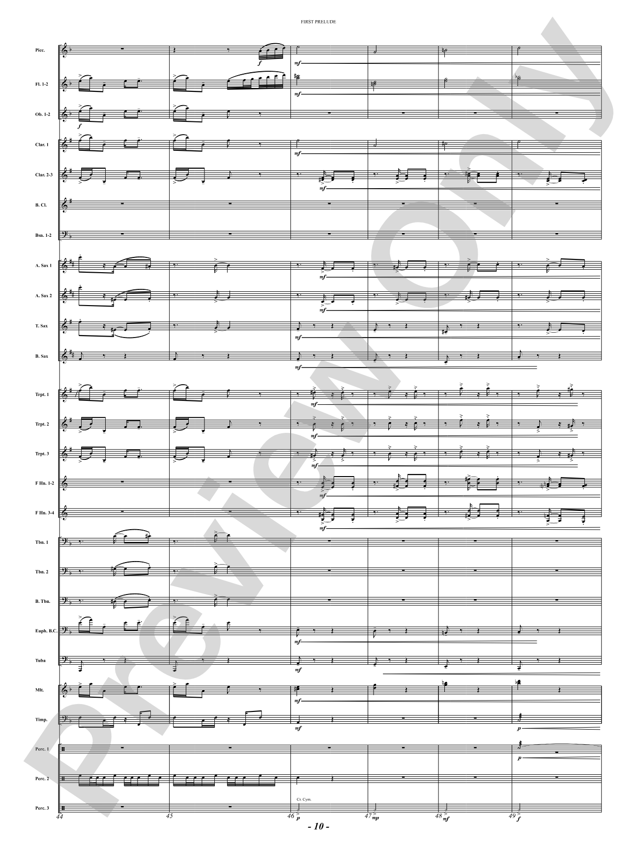First Prelude: Concert Band Conductor Score & Parts